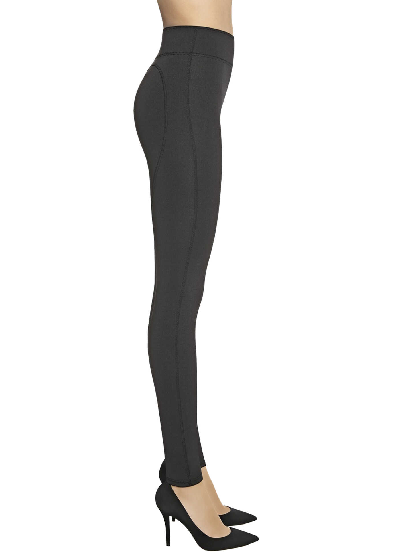 Colant Bas Bleu Ginger Woman's Push Up Leggings In Black Color Black