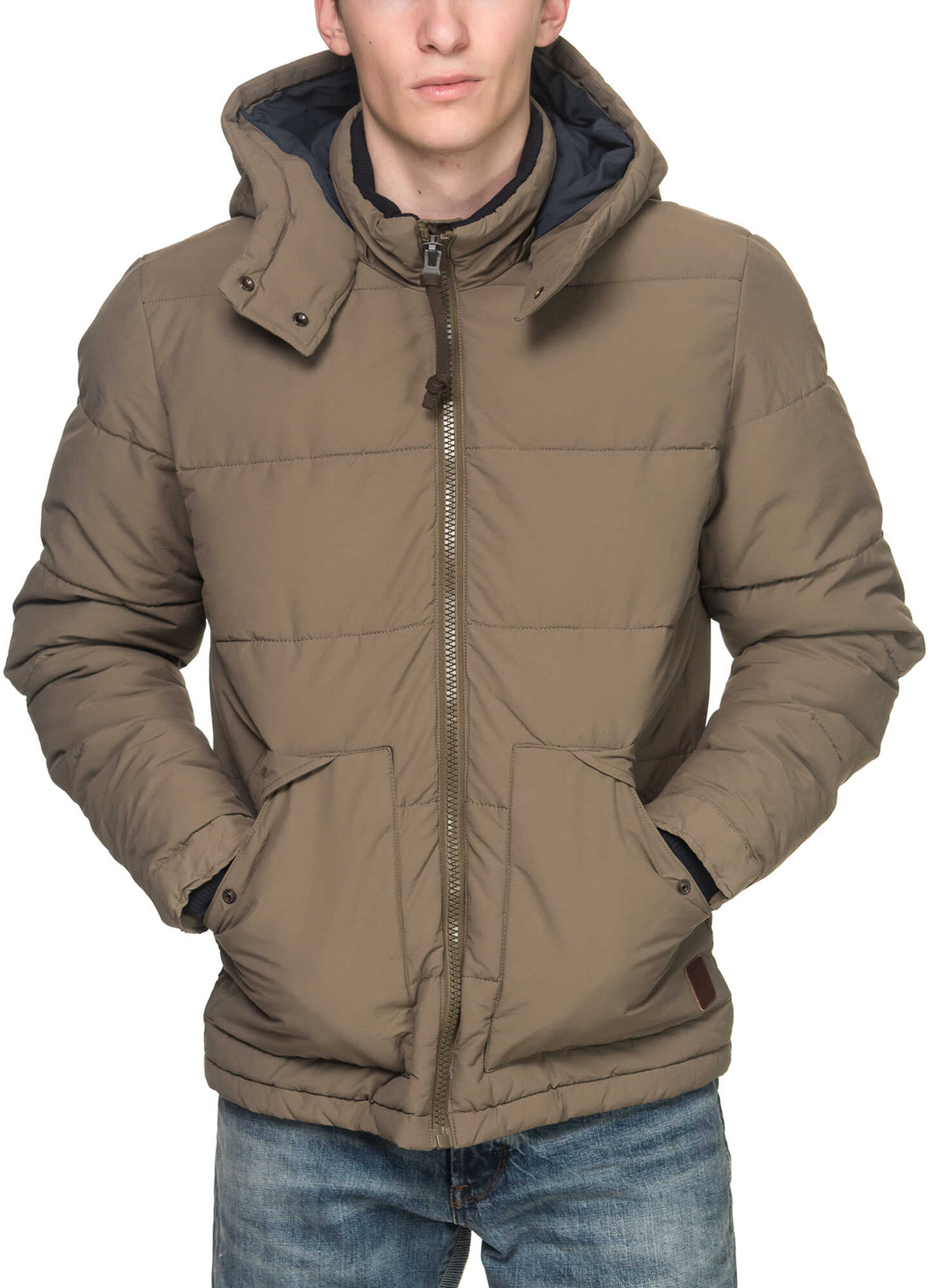 Geaca JACK & JONES Coast Puffer Men's Jacket In Beige Sea Turtle