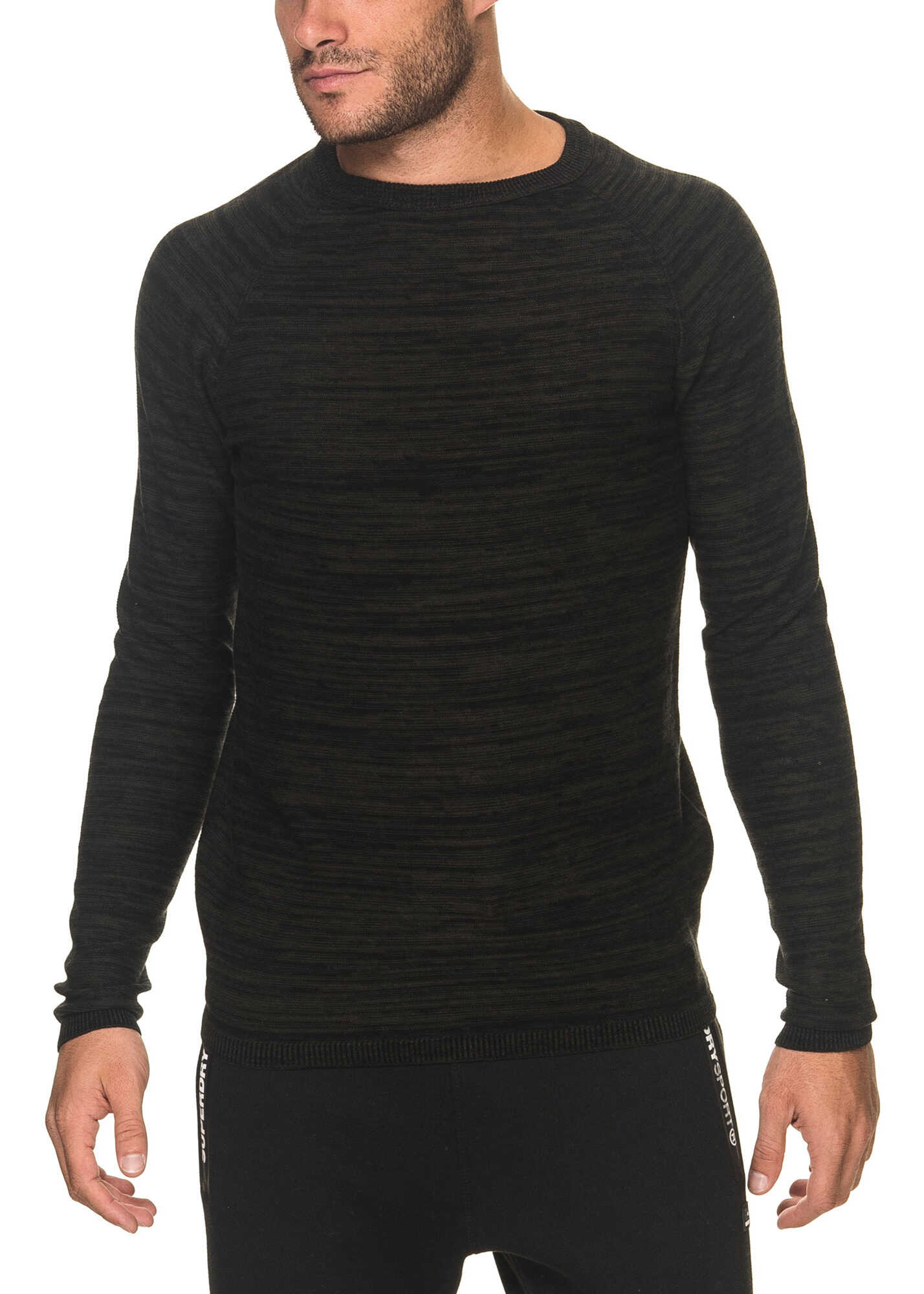 Pulover JACK & JONES Smash Men's Black Melange Sweater Rosin