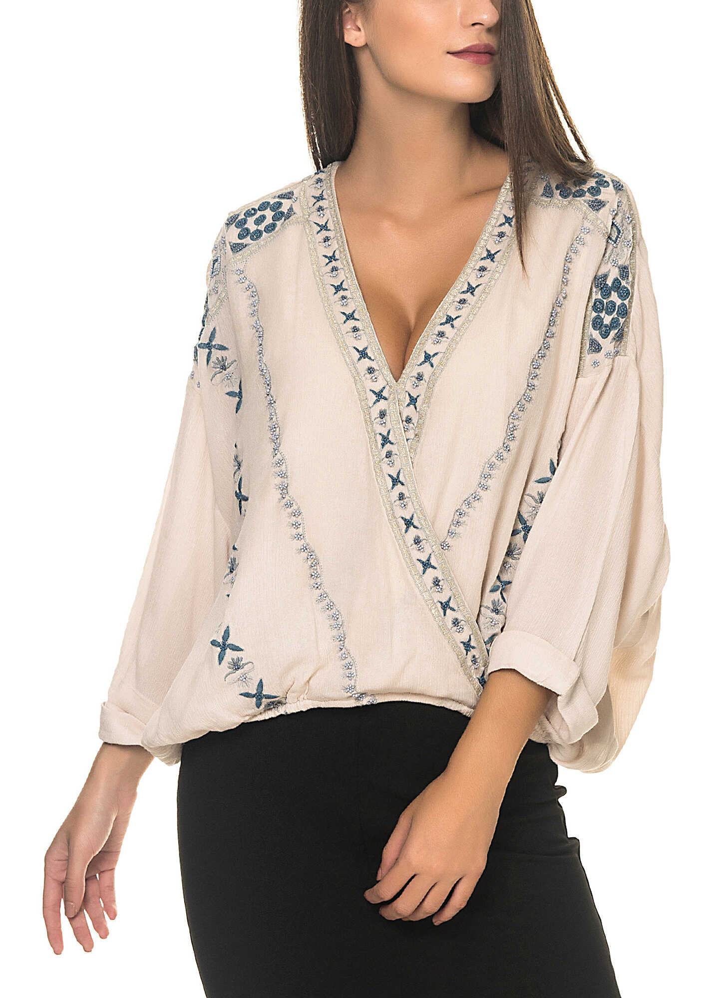 Bluza Free People Crescent Moon Ivory Blouse Ivory
