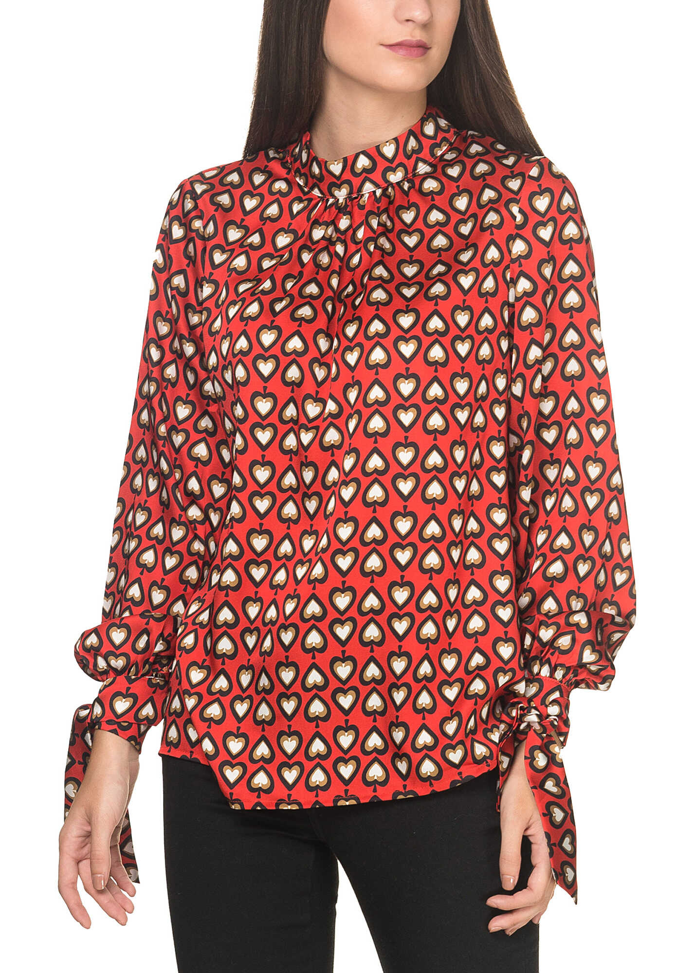 Bluza Glamorous Women's Red Top Red Heart Print