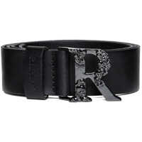 Curele Women's Leather Belt In Black With Skulls Femei