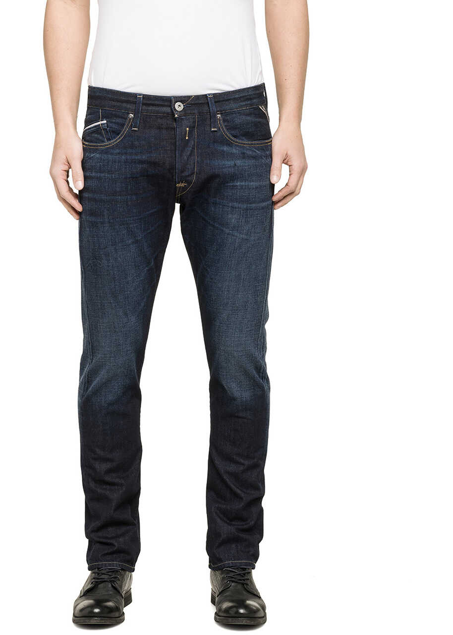 Blug Replay Waitom Men's Dark Blue Slim Fit Jeans N/A