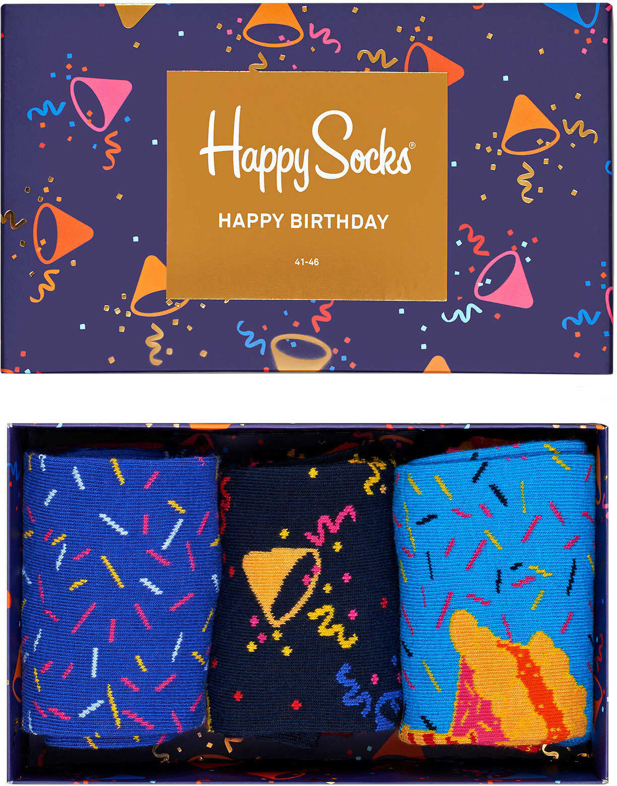 Soseta Happy Socks Singing Birthday Gift Box With Bright Pattern Multicolor
