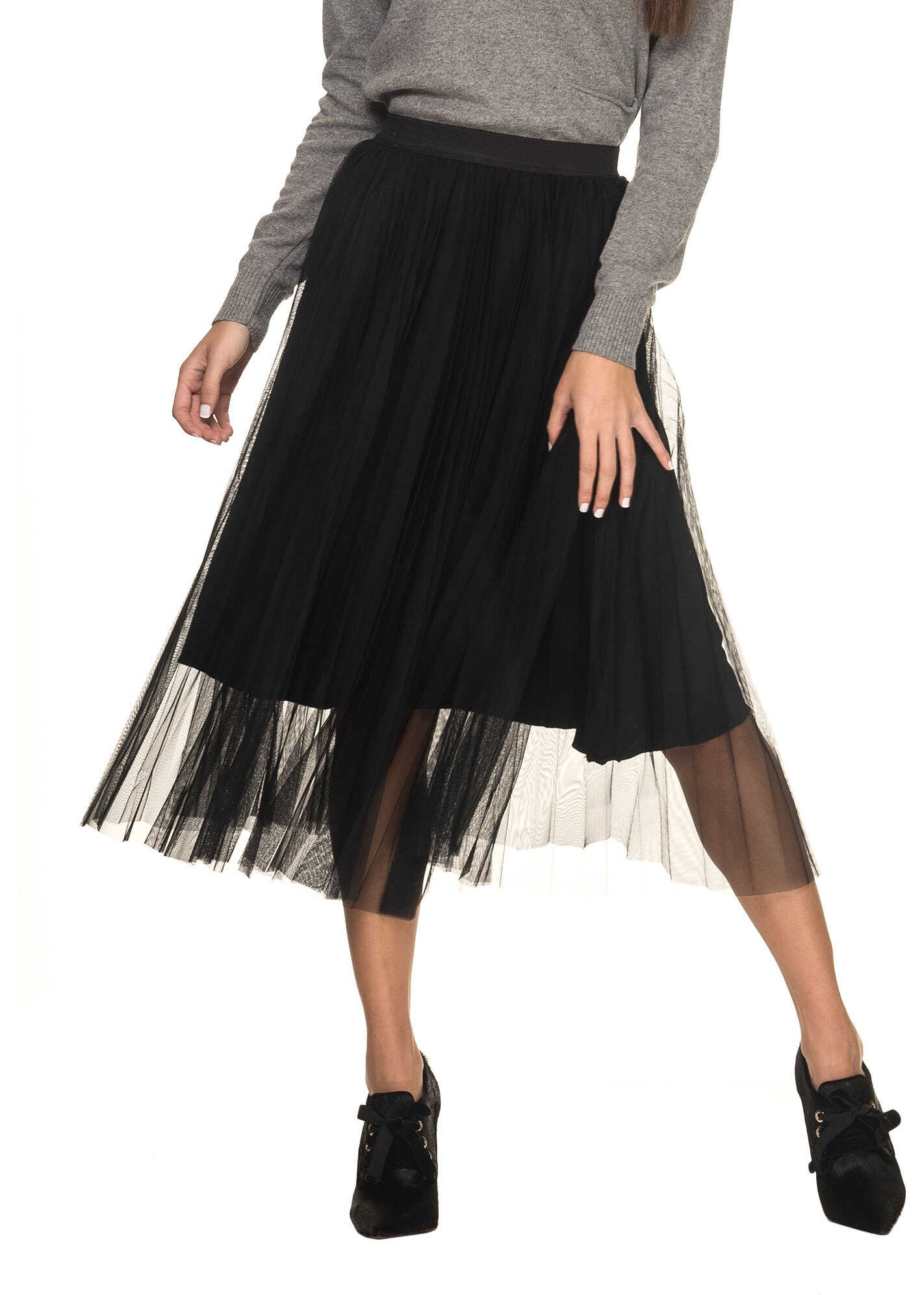Fusta sh by Silvian Heach Borgosesia Women's Black Skirt Nero