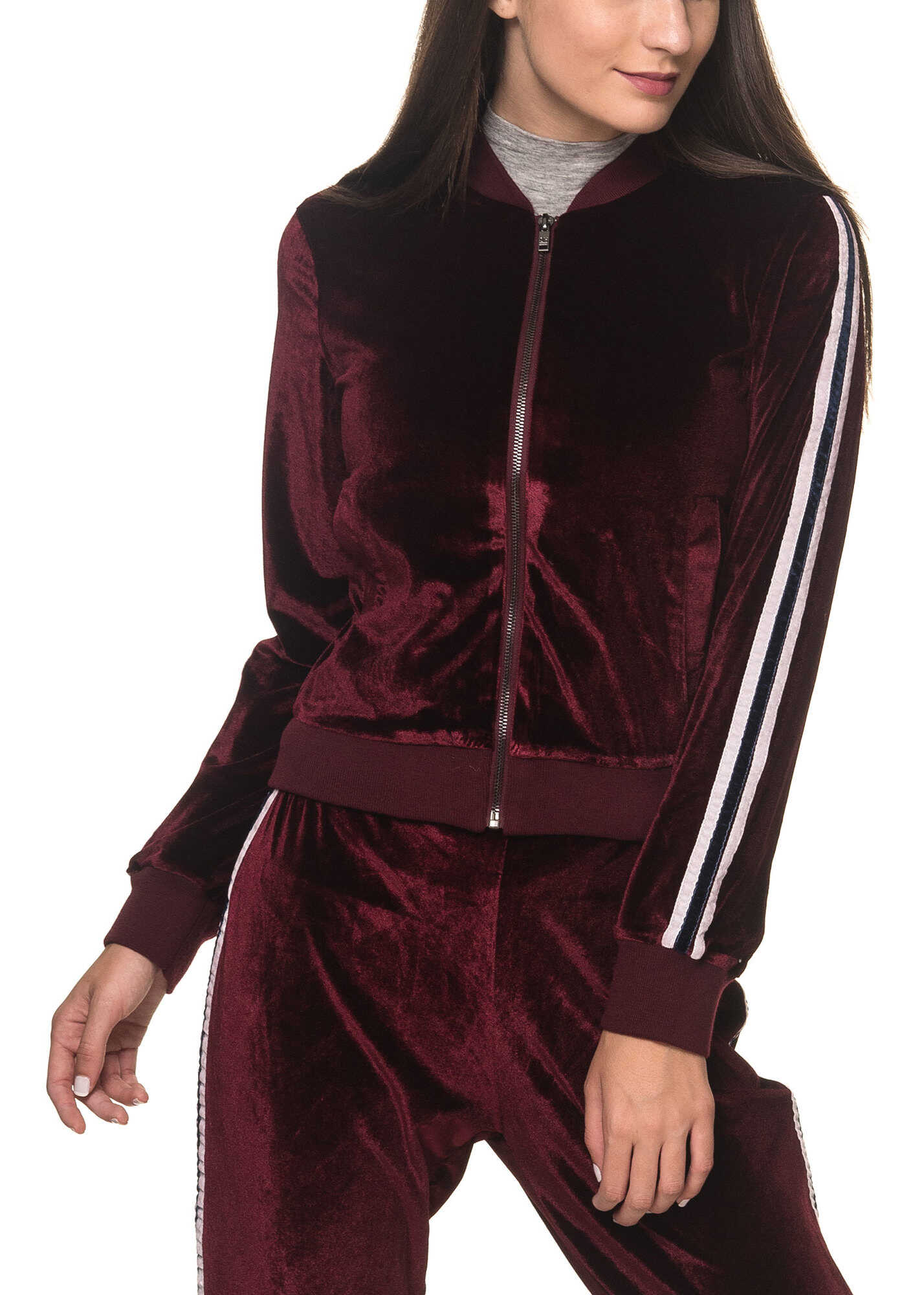 Bluza sh by Silvian Heach Ourem Women's Burgundy Sweatshirt Chianti