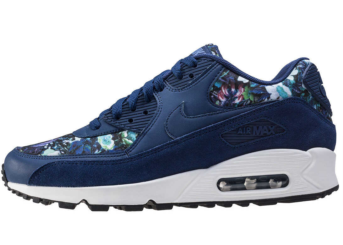 Tenis Nike Air Max 90 Se Print Trainers In Navy Floral* Blue