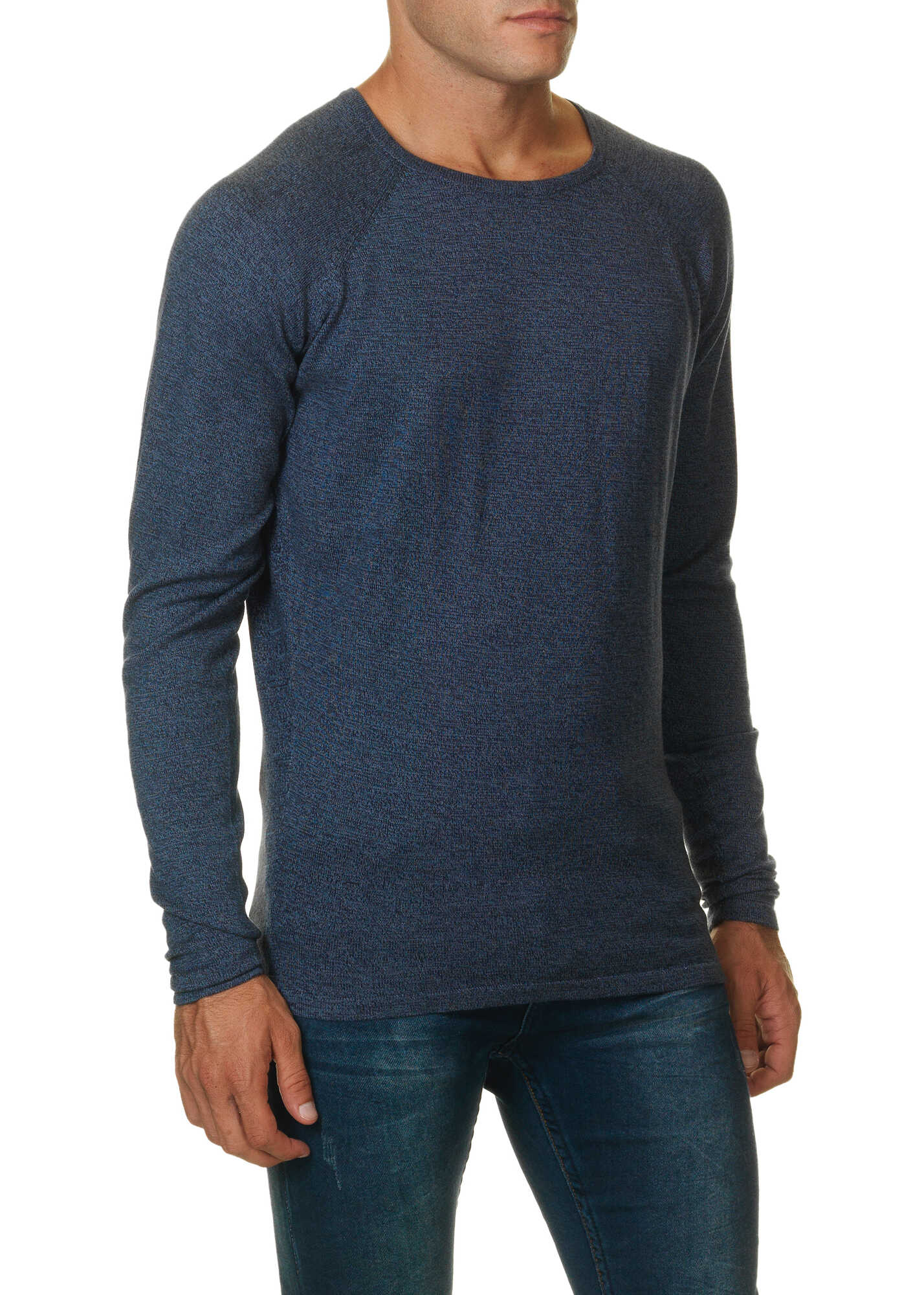 Pulover SUBLEVEL Men's Sweater In Blue Color* Middle Blue