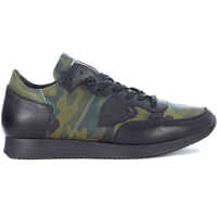 Pantofi sport Tropez Black Leather And Camouflage Sneaker* Barbati