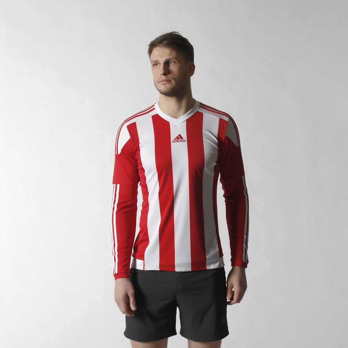 Bluza adidas STRIPED15 JSY L POWRED/WHITE