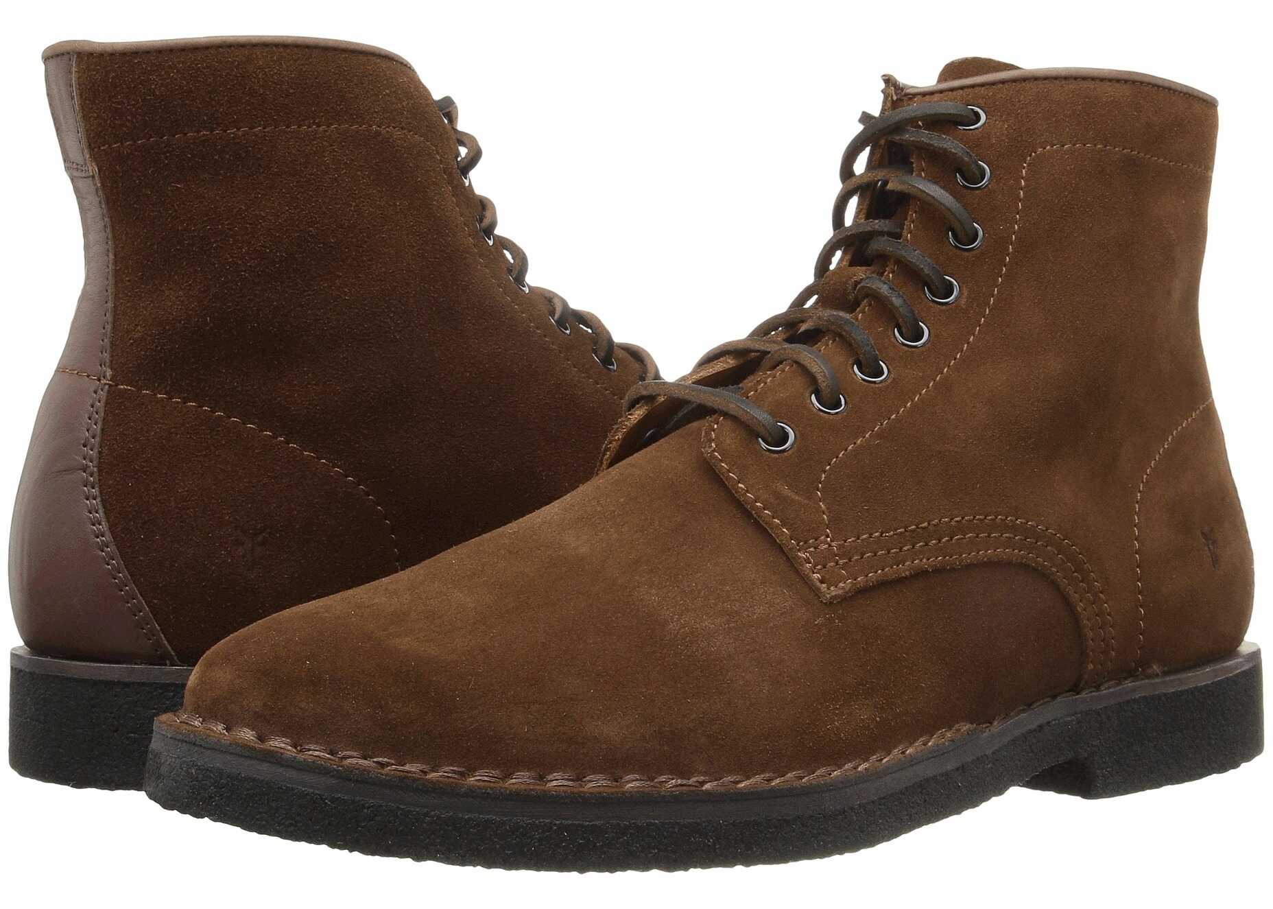 Gheata Frye Arden Lace-Up Brown Oiled Suede