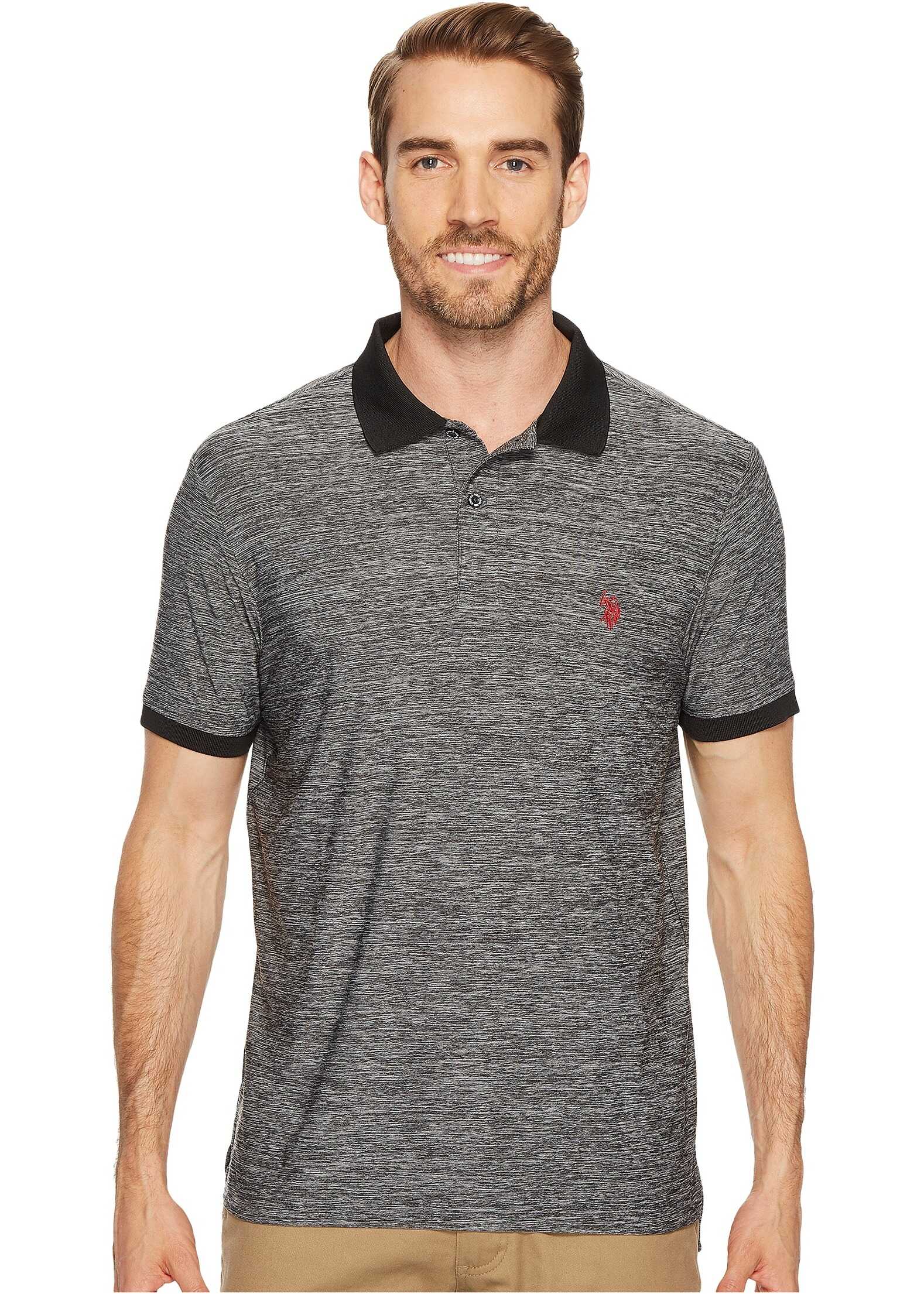Tricou U.S. POLO ASSN. Classic Fit Solid Short Sleeve Poly Pique Polo Shirt Black