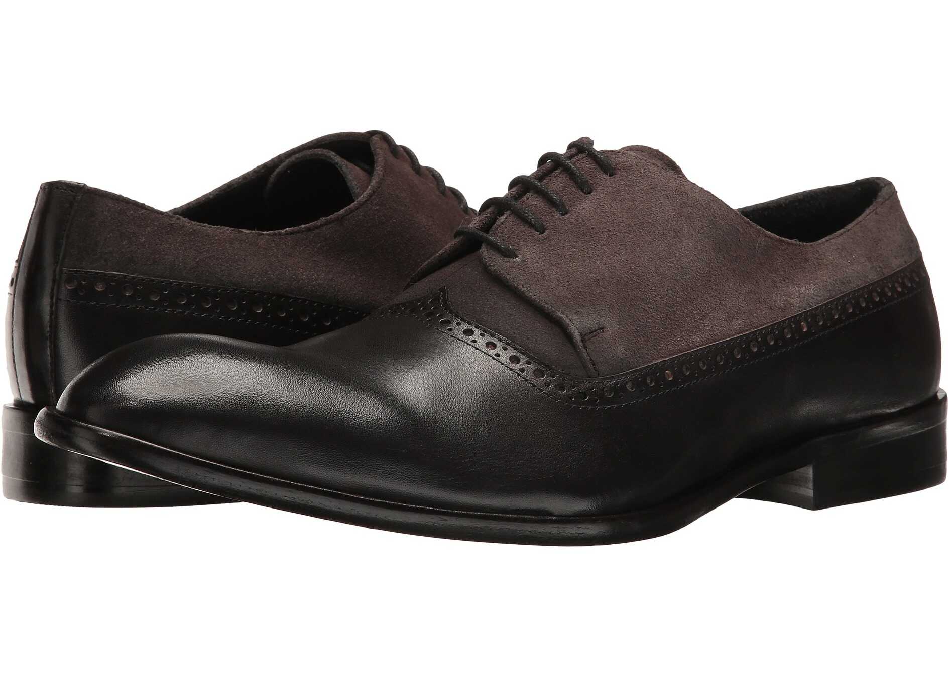 Pantof Messico Palmiro Black Leather/Grey Suede Leather