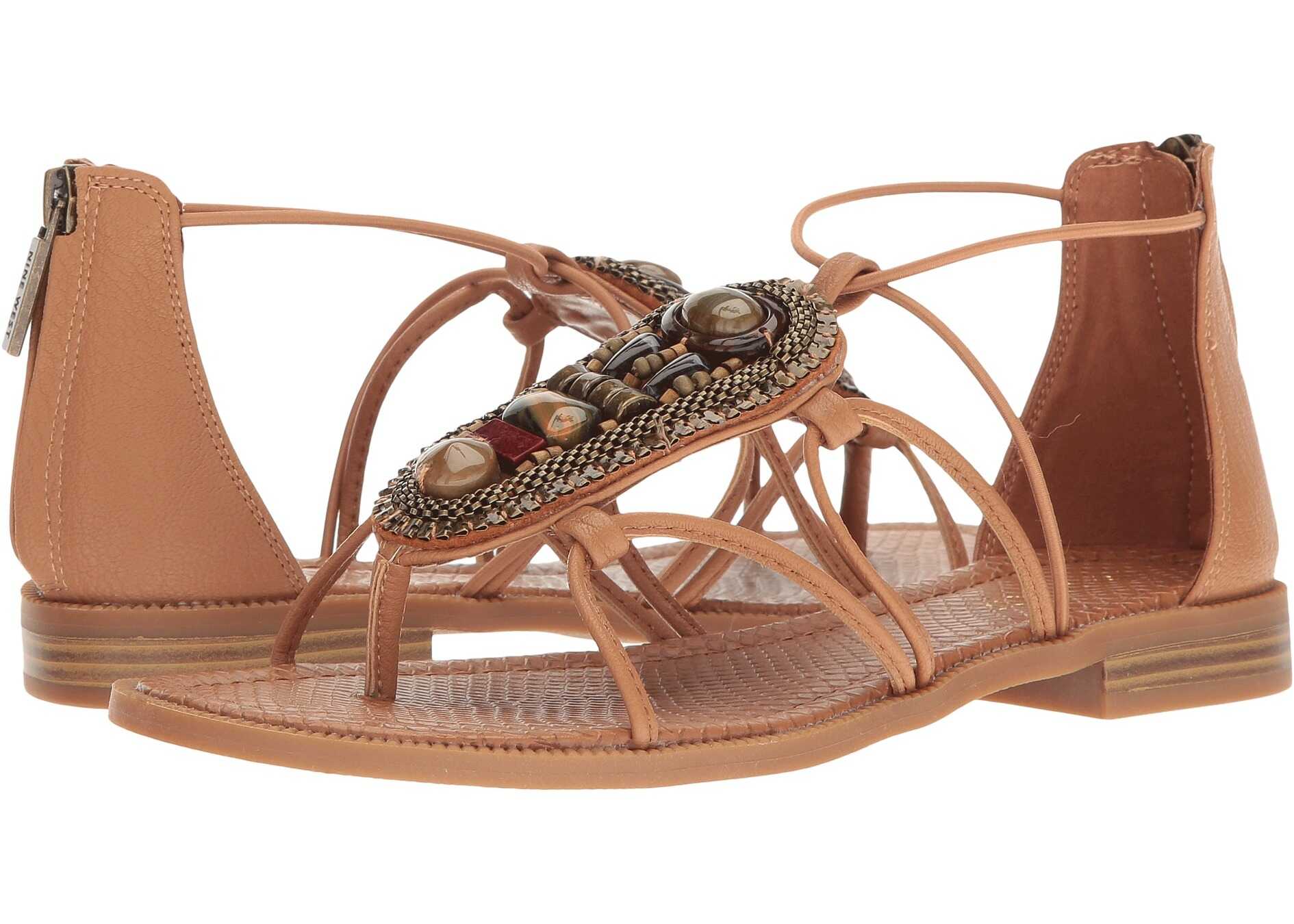 Sandala Nine West Grinning 3 Dark Natural Synthetic