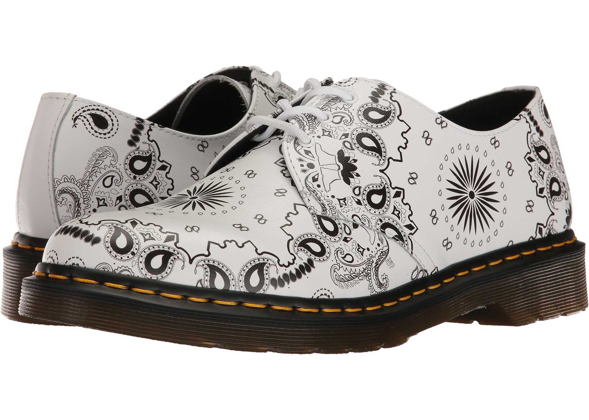 Pantof Dr. Martens 1461 White/Black Bandana Backhand