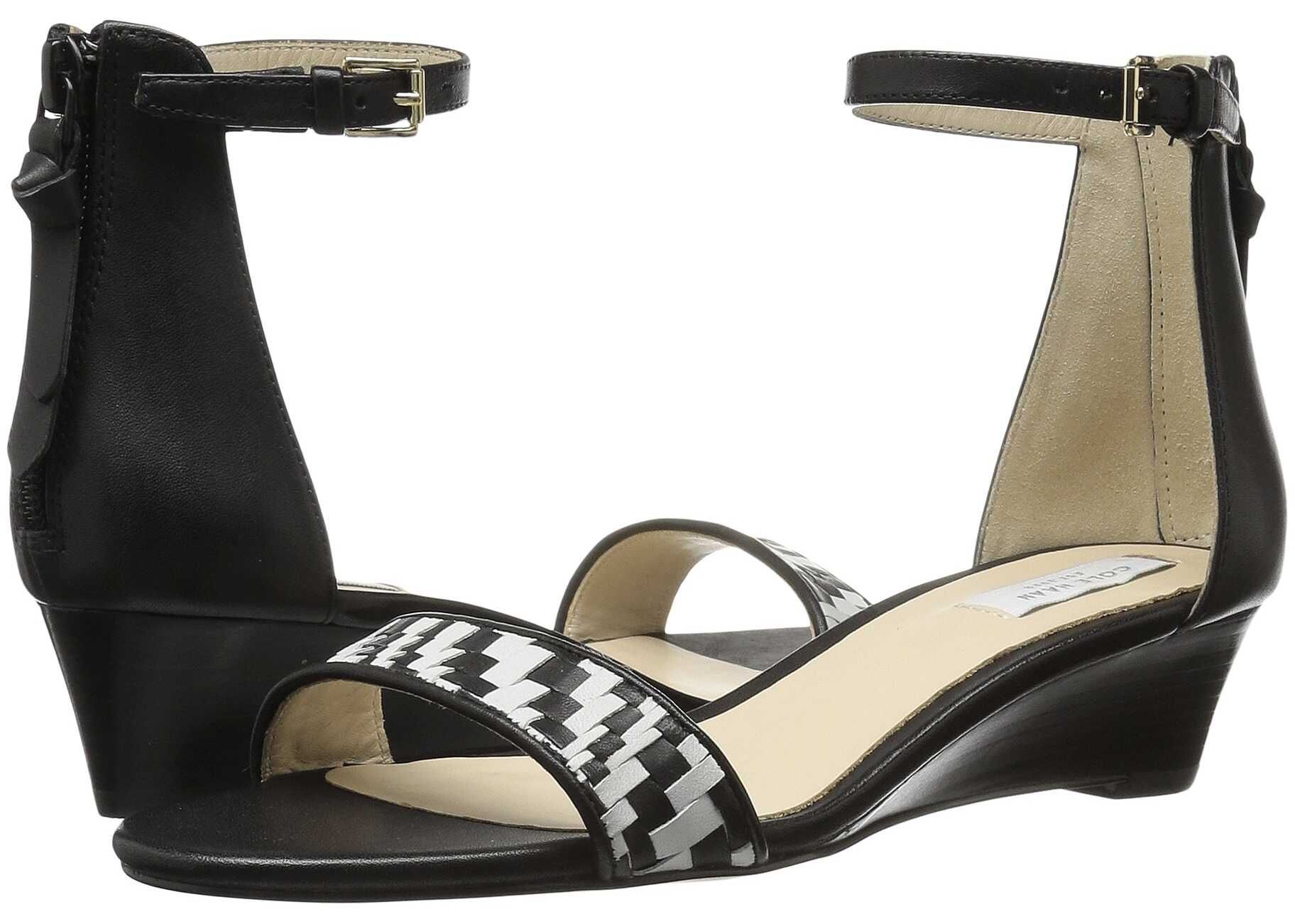 Sandala Cole Haan Genevieve Weave Wedge Black Leather/Black/White Genevieve Weave