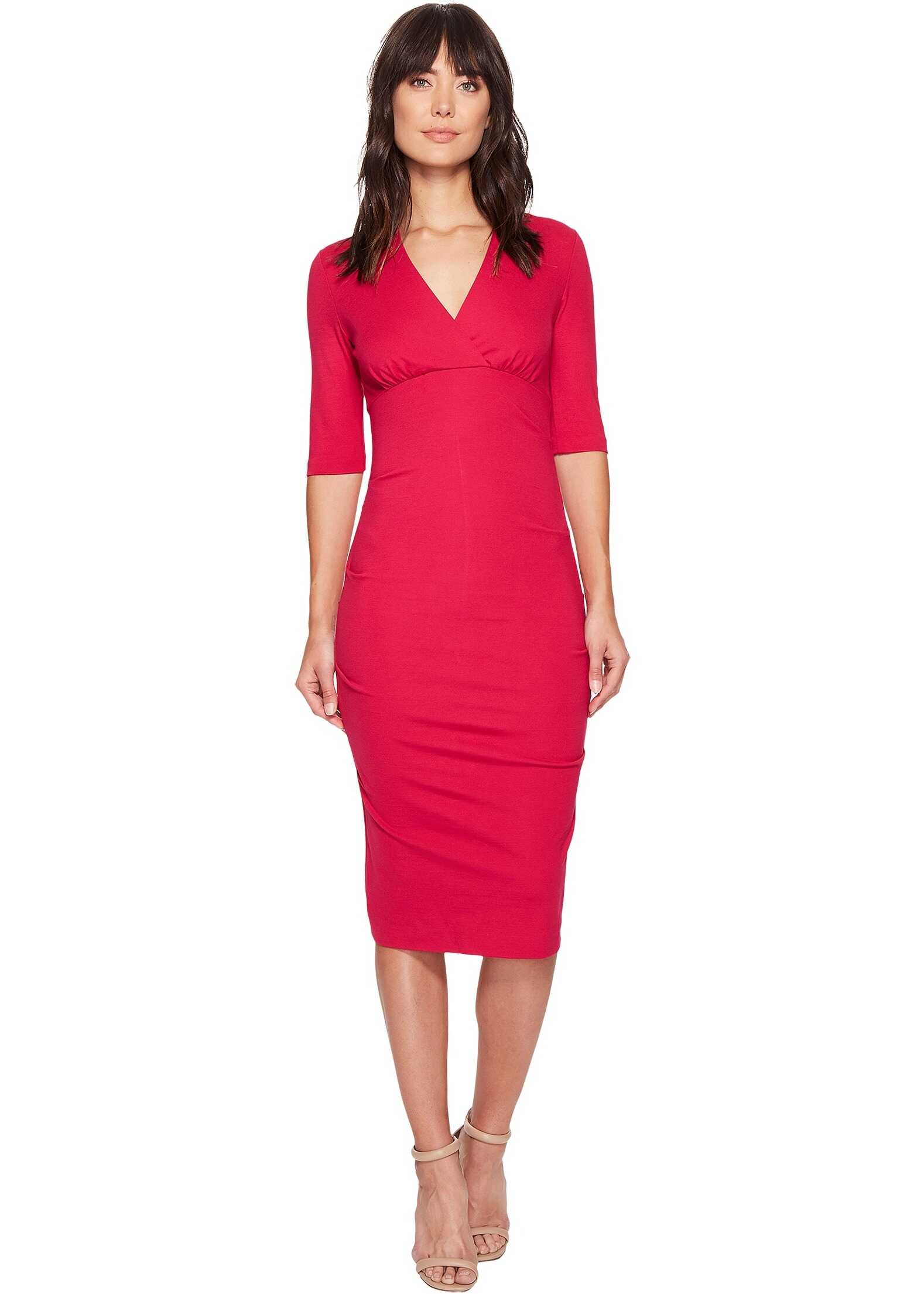 Rochie Nicole Miller Joss Ponte Dress Fuchsia