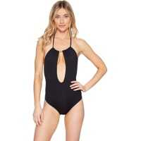Costume de Baie Hardware High Neck Plunge One-Piece Swimsuit Femei