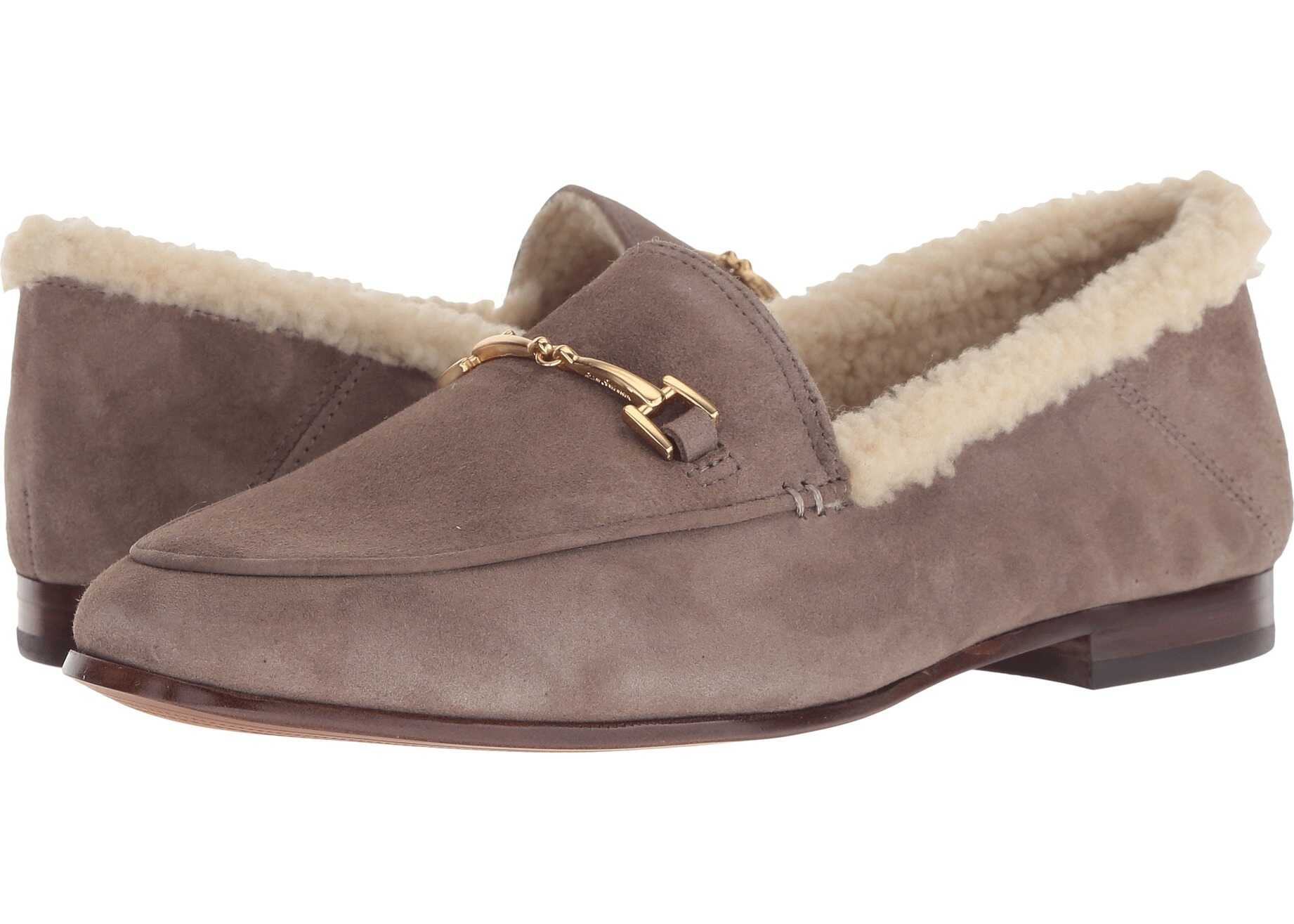 Sam Edelman Loraine Loafer Flint Grey/Natural Suede Leather/Vegan Shearling Fur