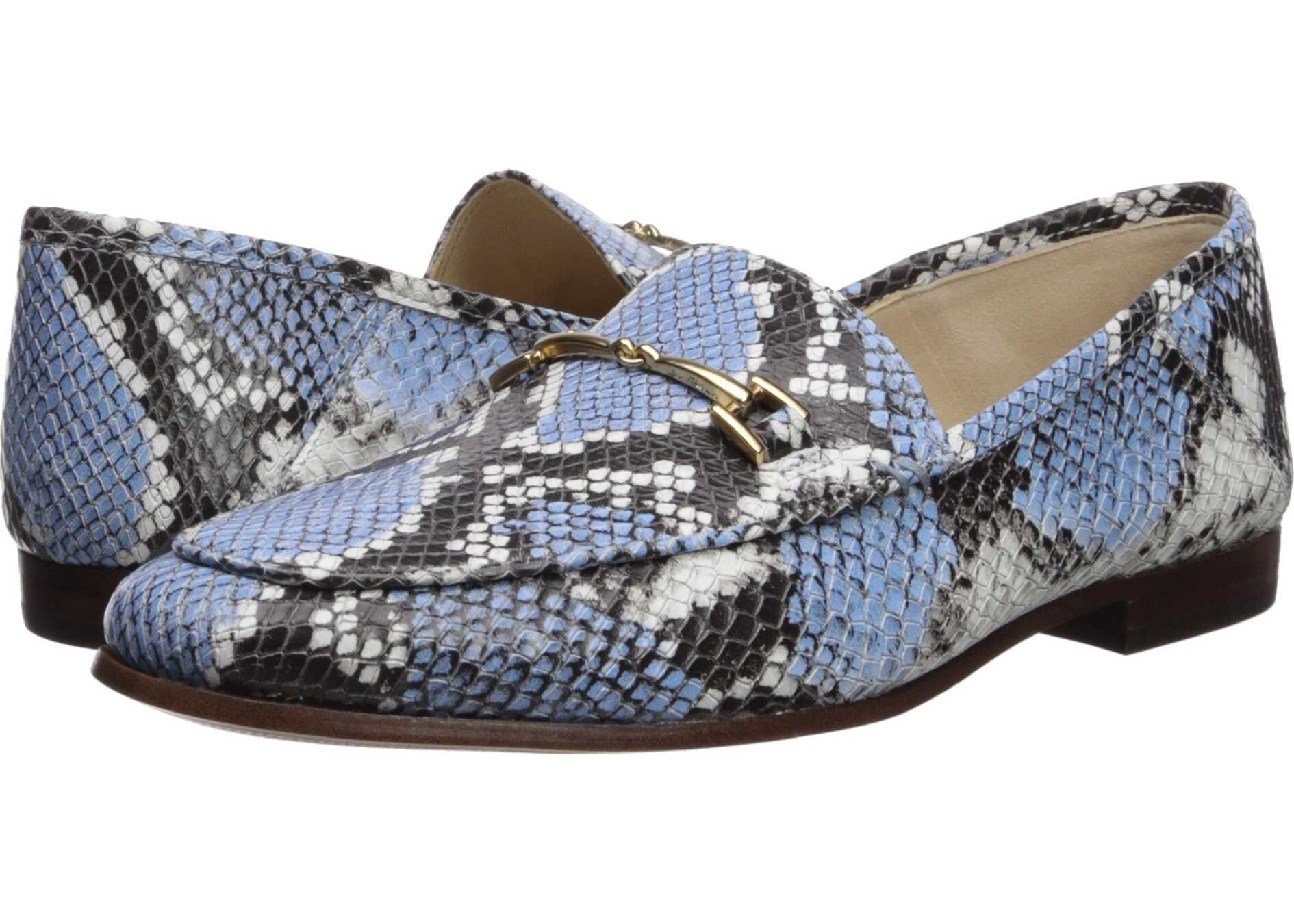Sam Edelman Loraine Loafer Cornflower Blue Multi Exotic Snake Print Leather