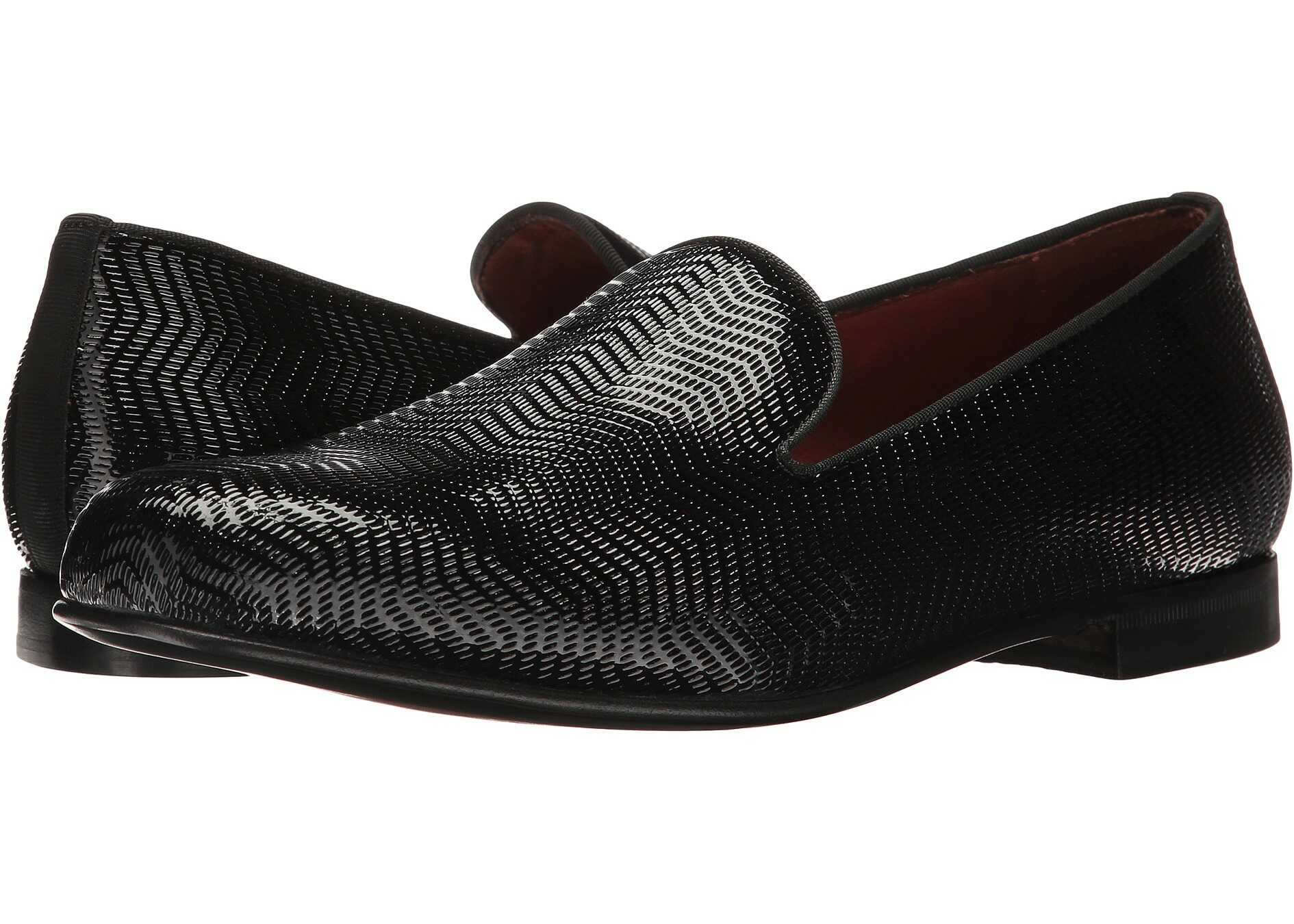 Mocasin Massimo Matteo Textured Parent Slip-On Black Patent