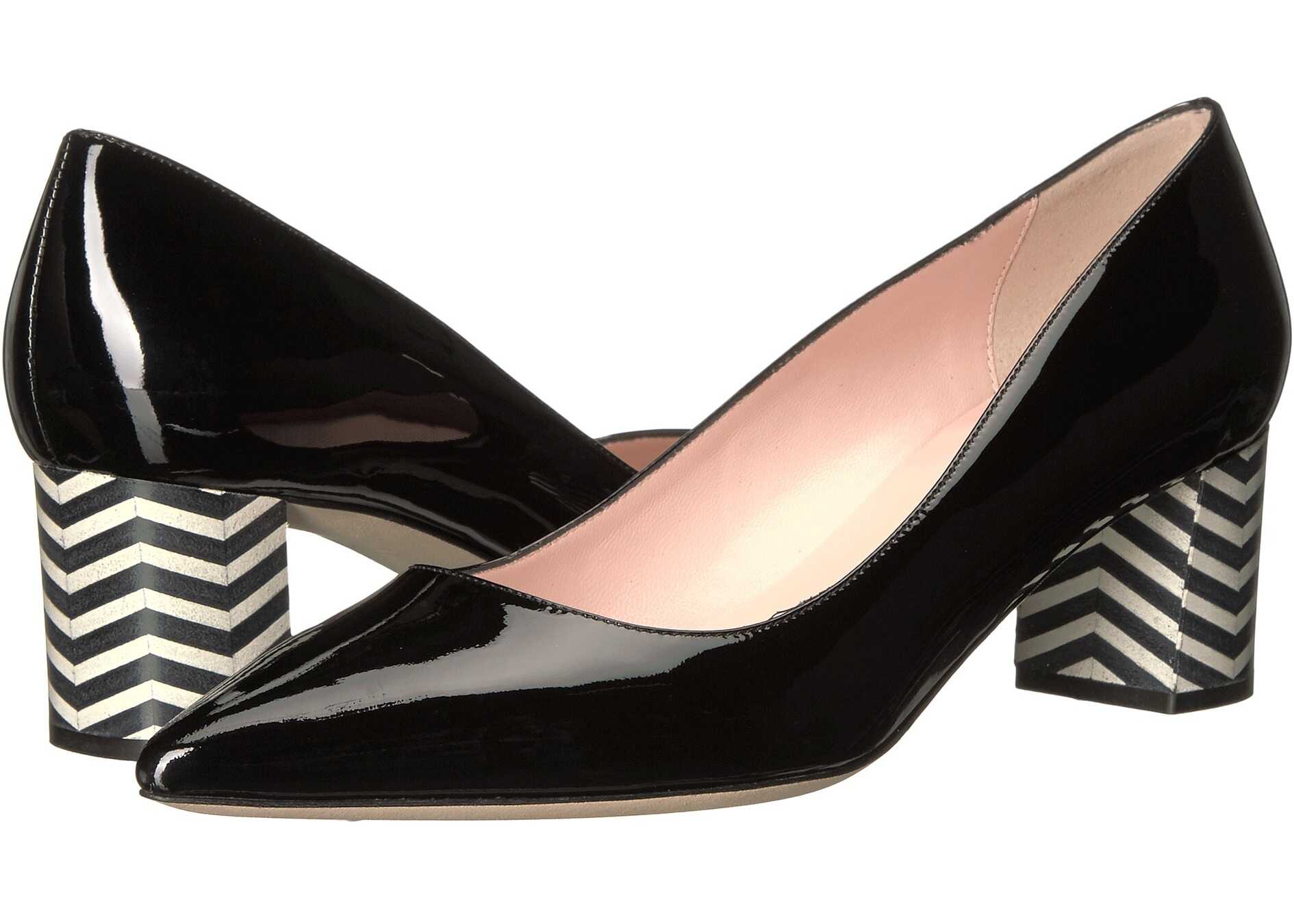 Kate Spade New York Milan Black Patent/Black/White Chevron