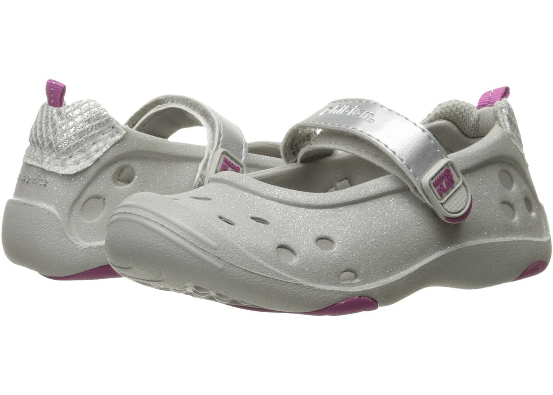 Balerin Stride Rite Made 2 Play Phibian MJ (Toddler/Little Kid) Silver Glitter