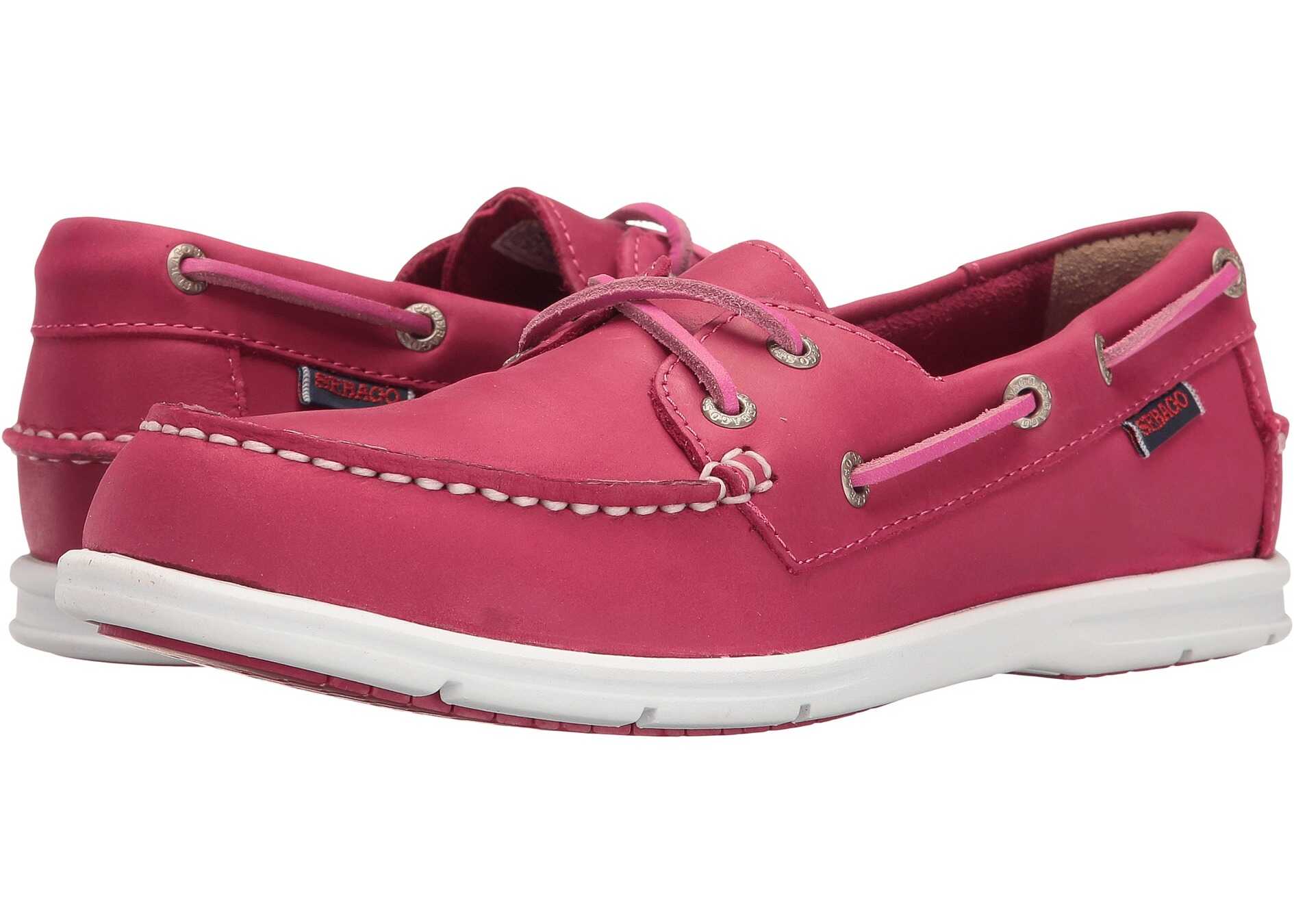 Pantof Sebago Liteside Two Eye Dark Pink Leather
