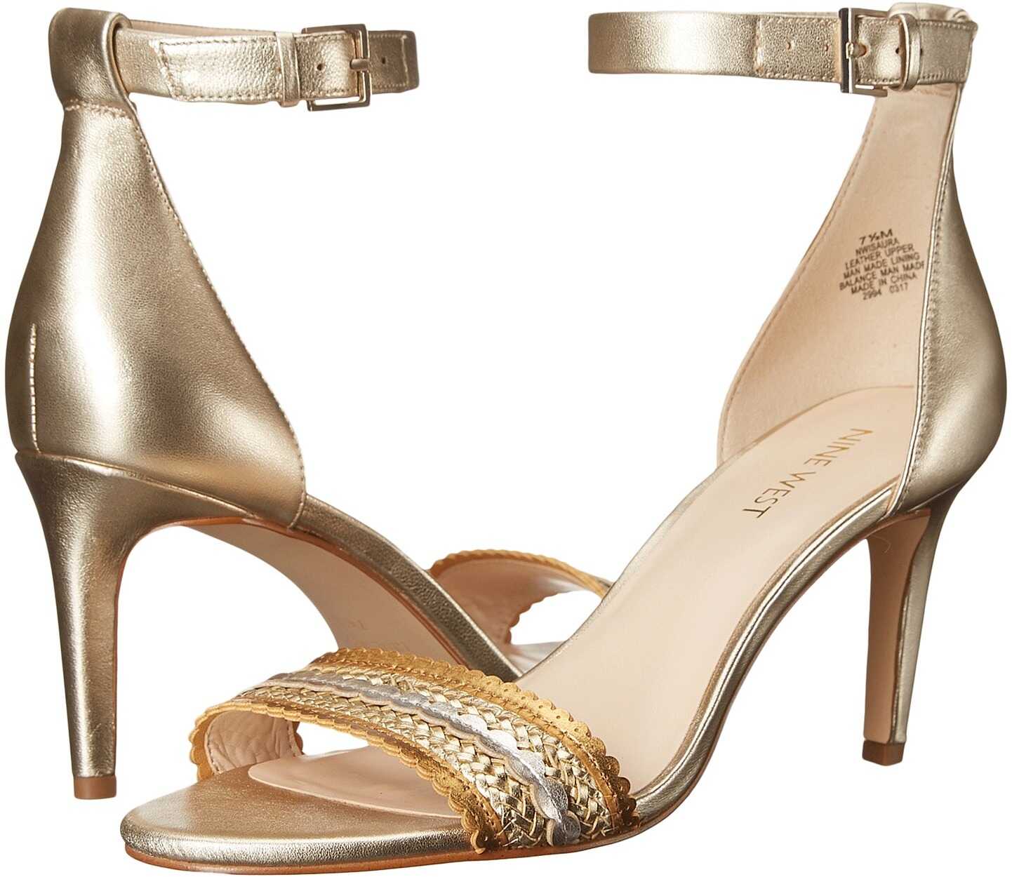 Sandala Nine West Isaura Light Gold/Gold Multi Metallic