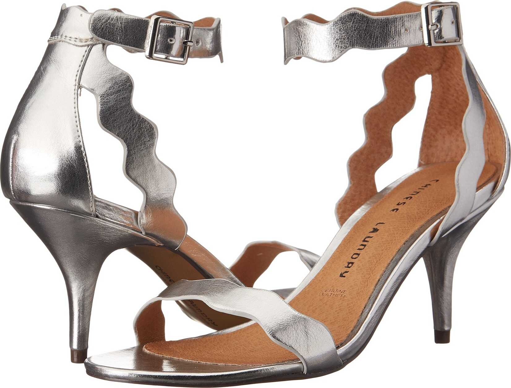 Chinese Laundry Rubie Scalloped Sandal Silver Metallic