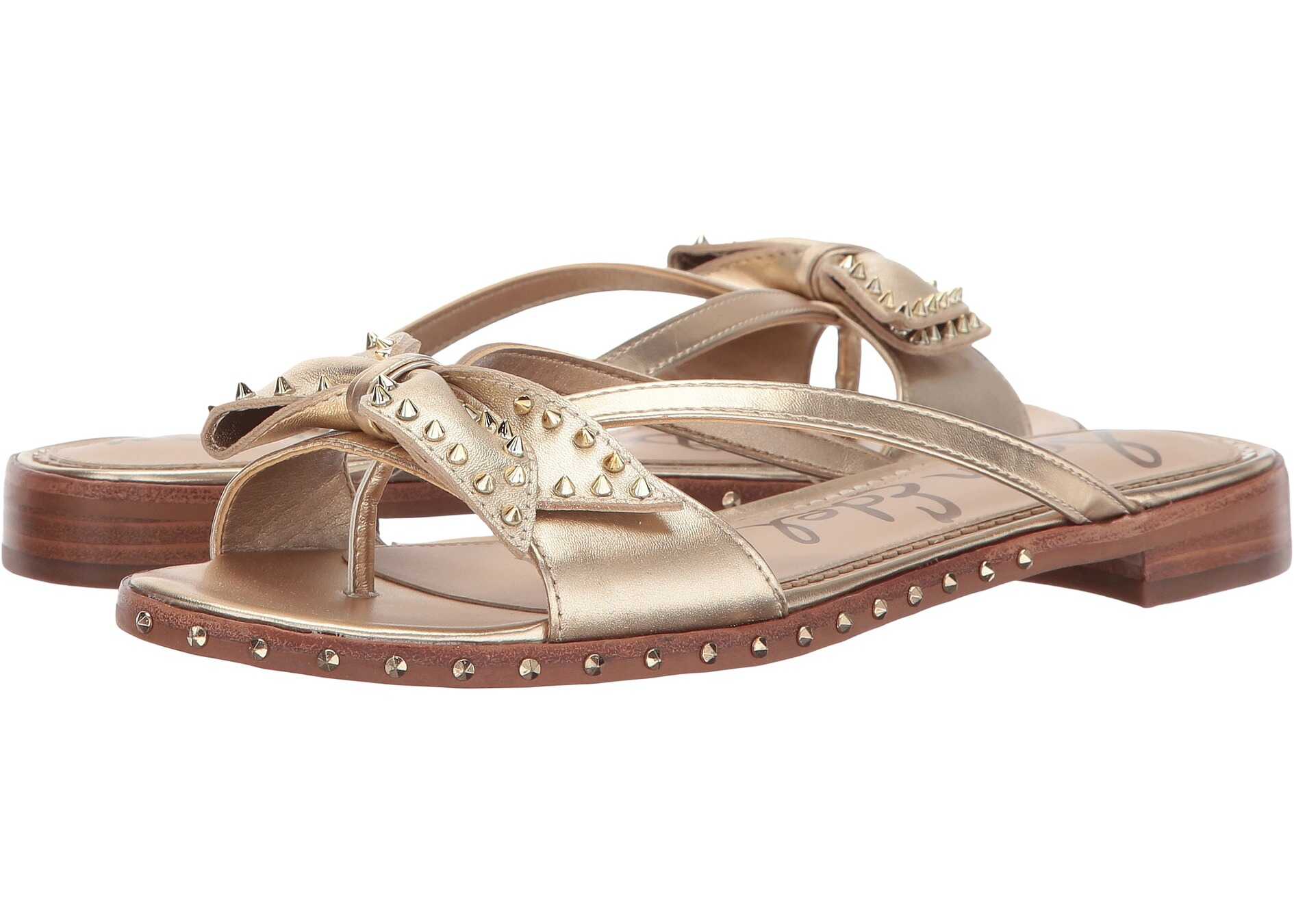 Sandala Sam Edelman Dariel Molten Gold Foiled Metallic Leather