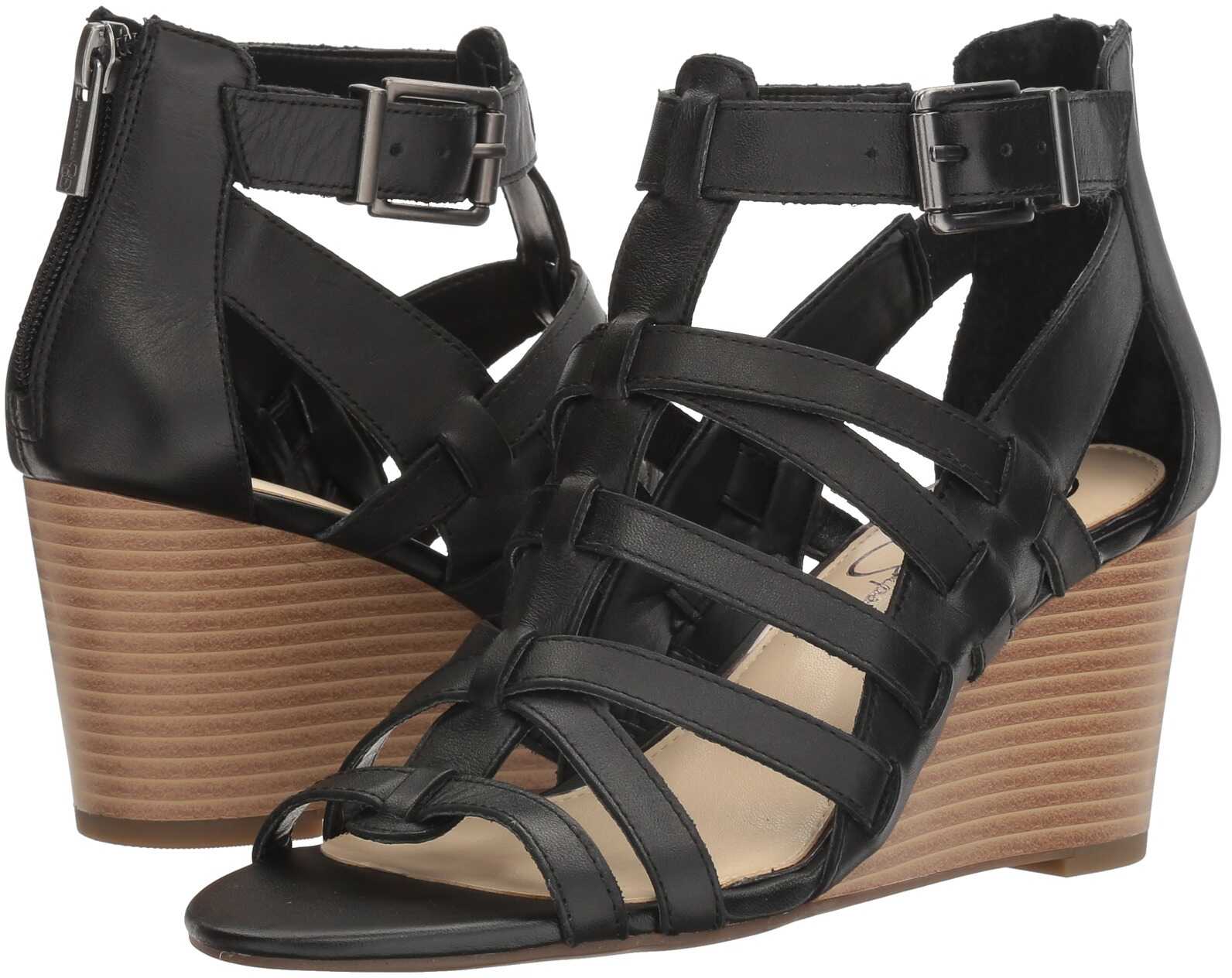 Sandala Jessica Simpson Cloe Black Soft Nappa Silk