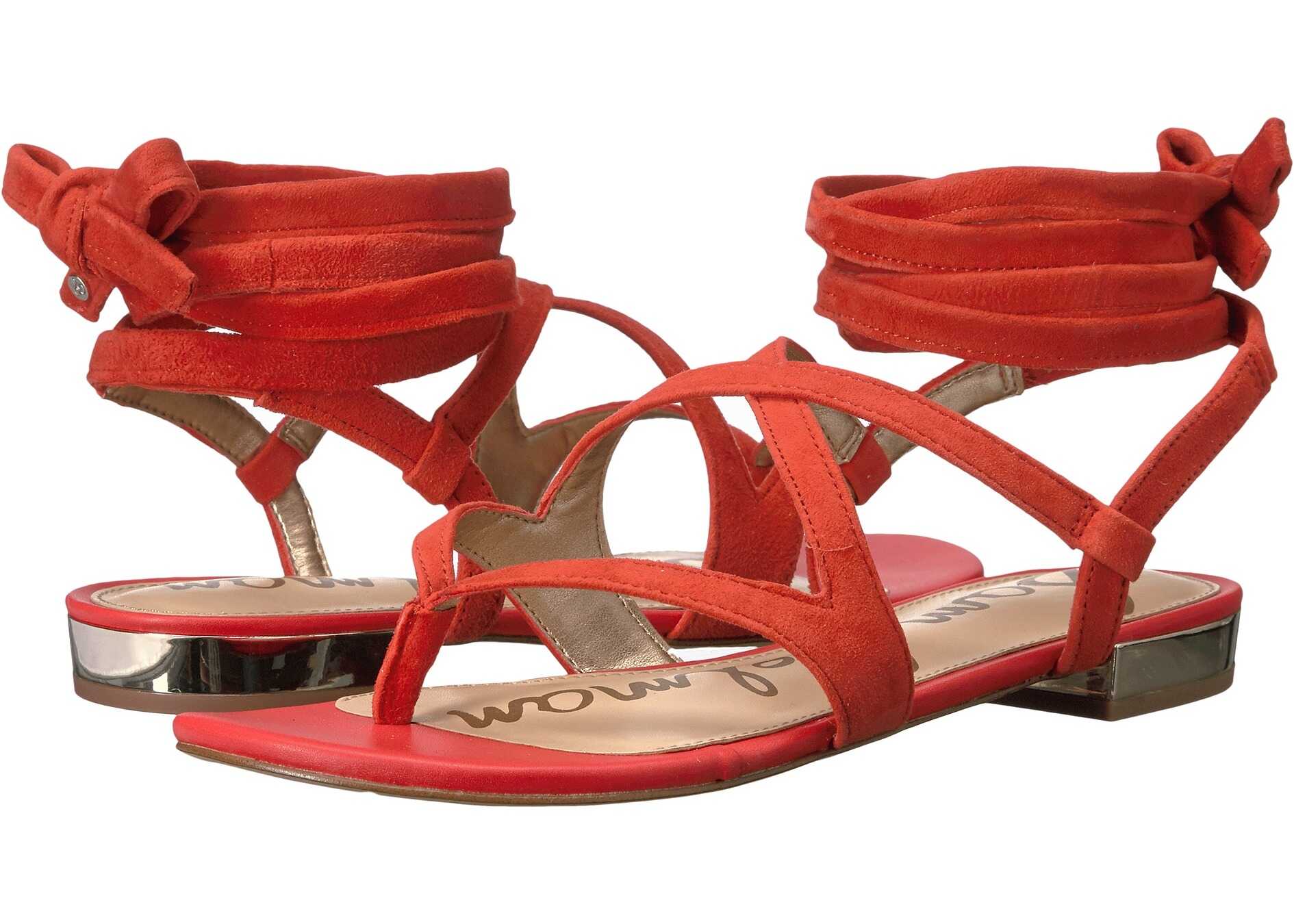Sandala Sam Edelman Davina Havana Red Kid Suede Leather