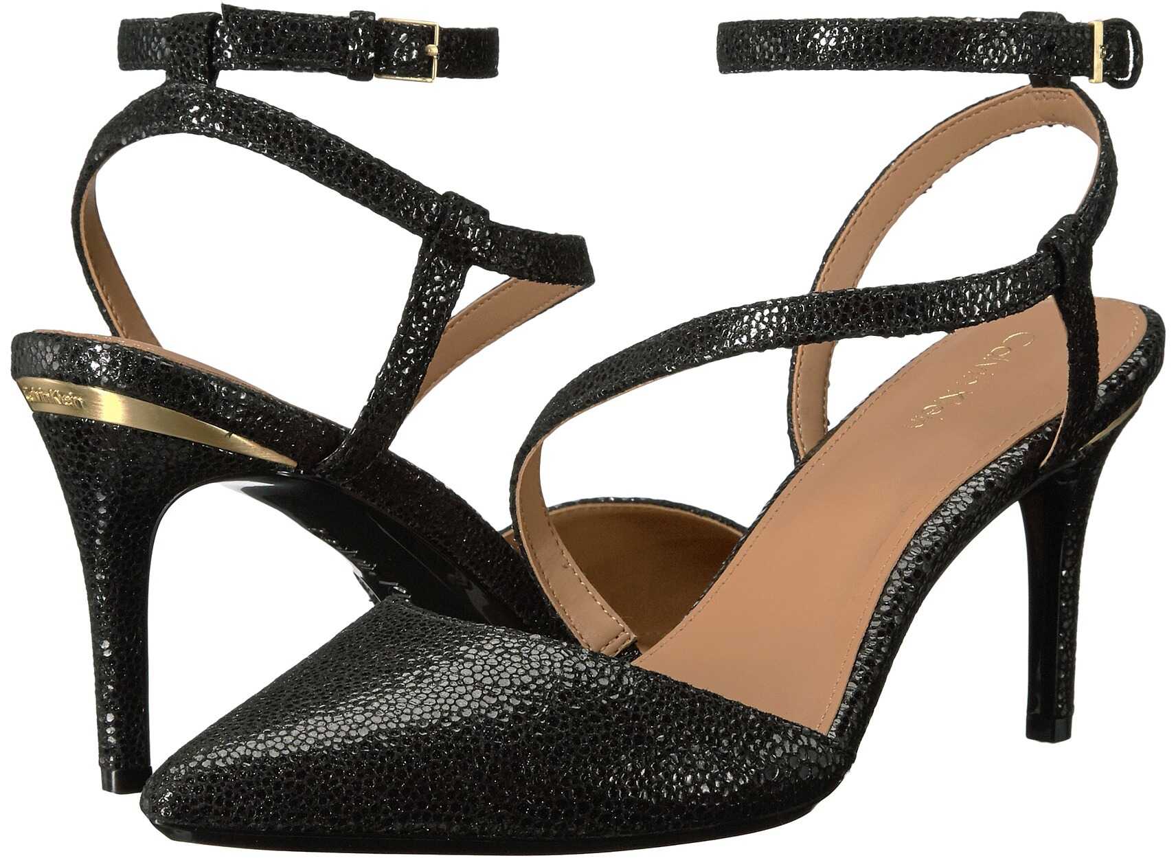 Pantof Calvin Klein Ganya Black Pearlized Viper Print Leather