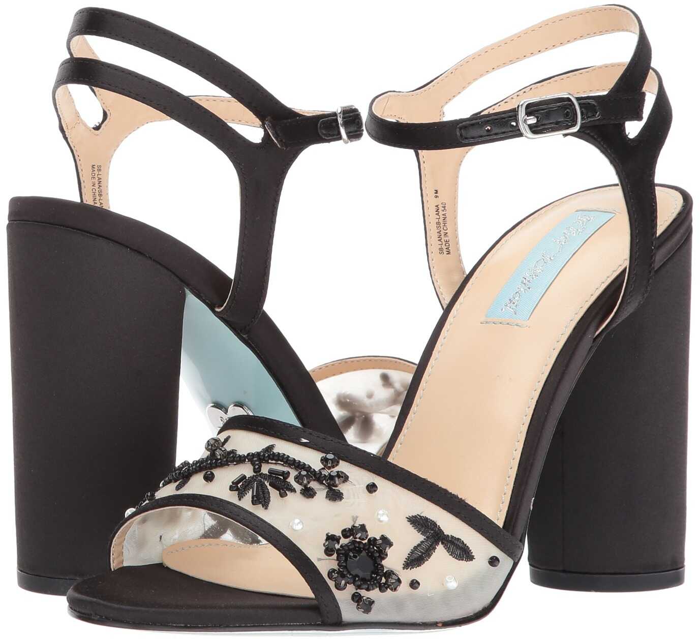 Pantof Blue by Betsey Johnson Lana Black Satin