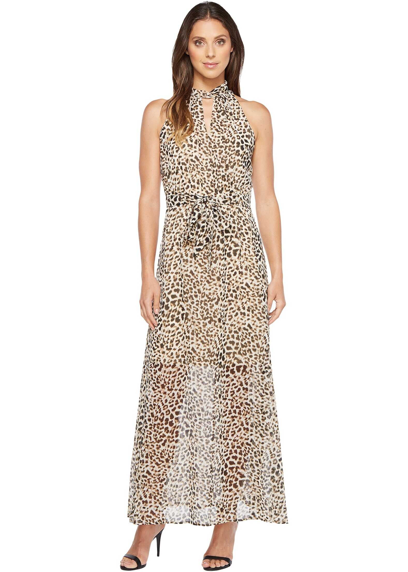 Rochie Calvin Klein Printed Maxi with Tie Belt Leopard