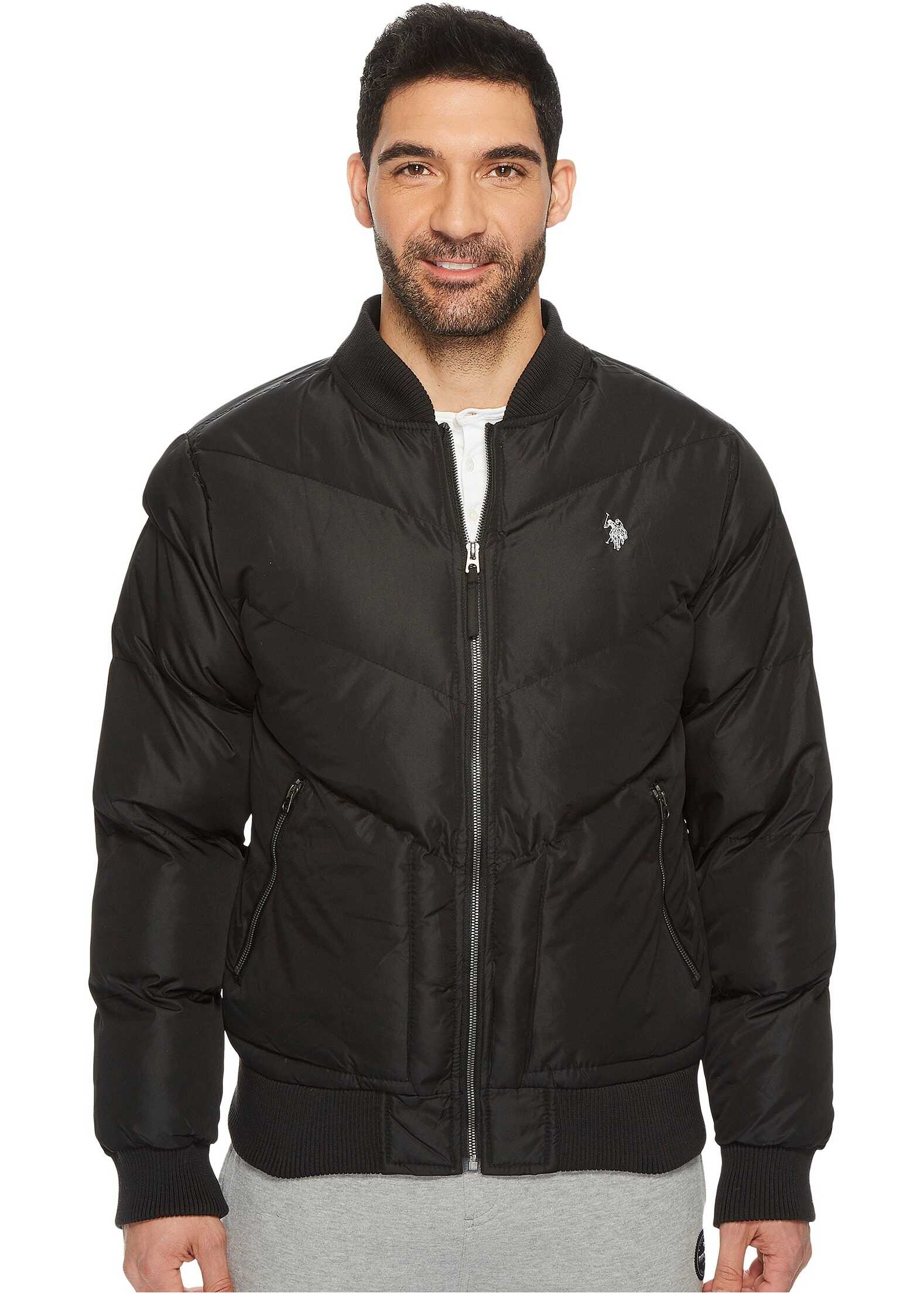 Geaca U.S. POLO ASSN. Quilted Recon Bomber Jacket Black