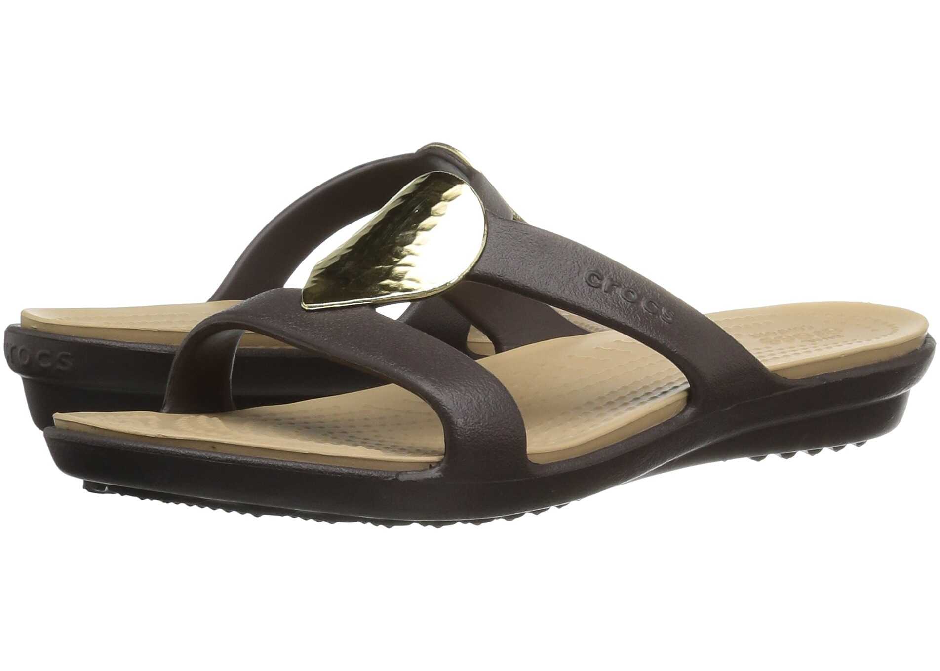 Sandala Crocs Sanrah Embellished Sandal Espresso/Gold