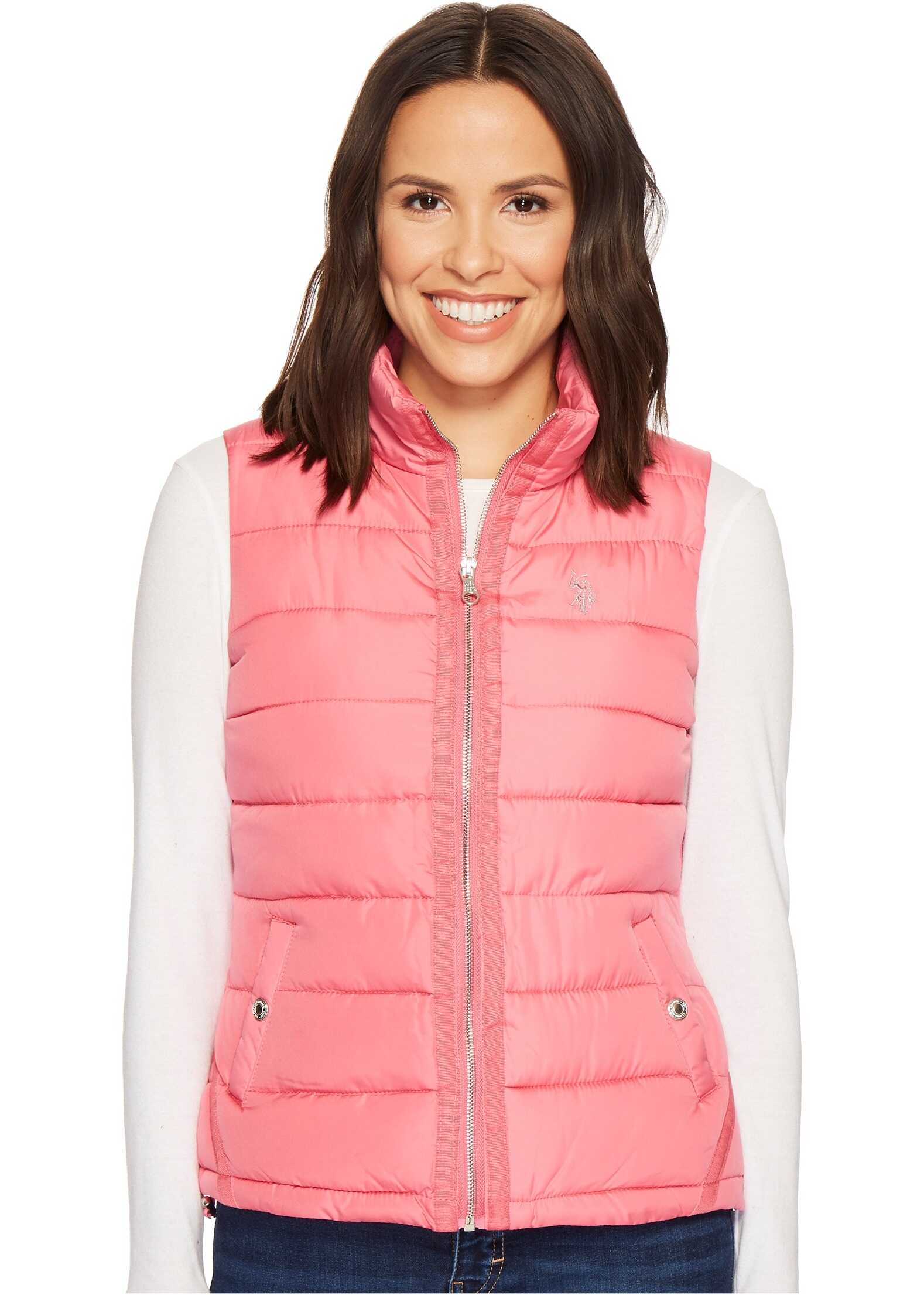 Vesta U.S. POLO ASSN. Vest with Grosgrain Trim Azalea