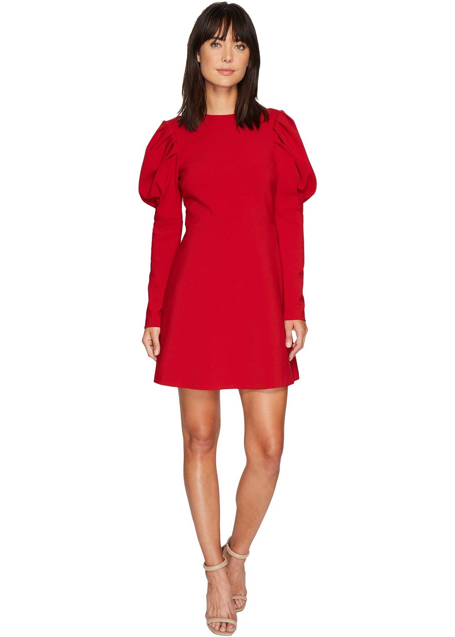 Nicole Miller Karli Bold Shoulder Dress Red