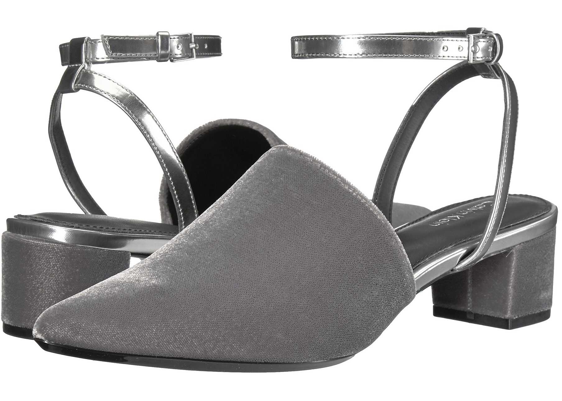 Pantof Calvin Klein Ginetta Slate/Dark Silver Velvet/Metallic Box