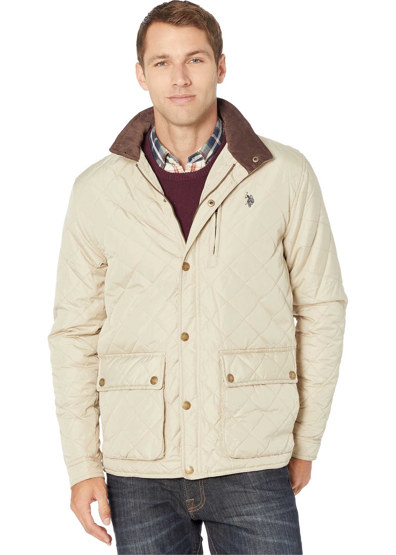 U.S. POLO ASSN. Diamond Quilted Jacket Khaki