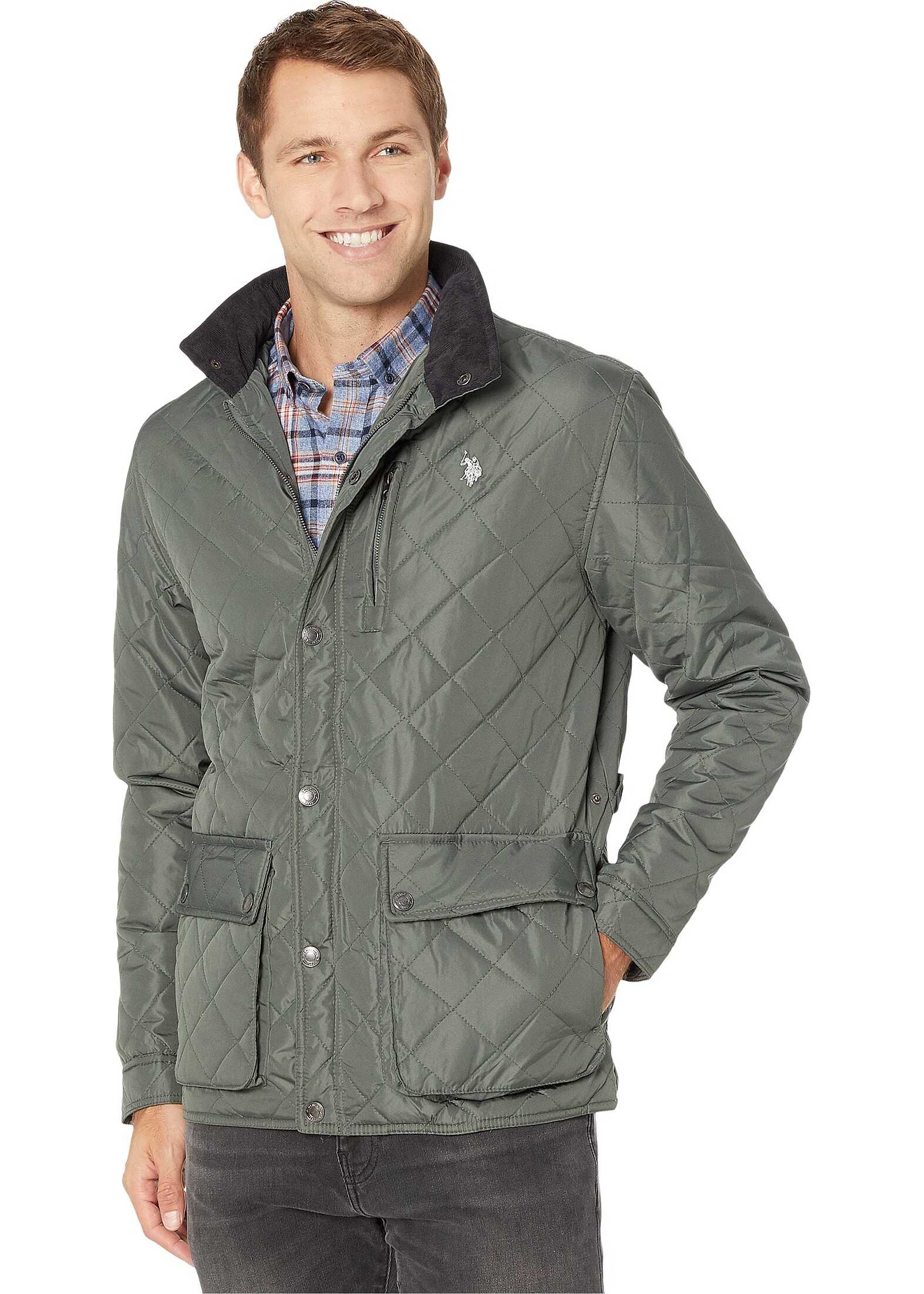 U.S. POLO ASSN. Diamond Quilted Jacket Dark Grey