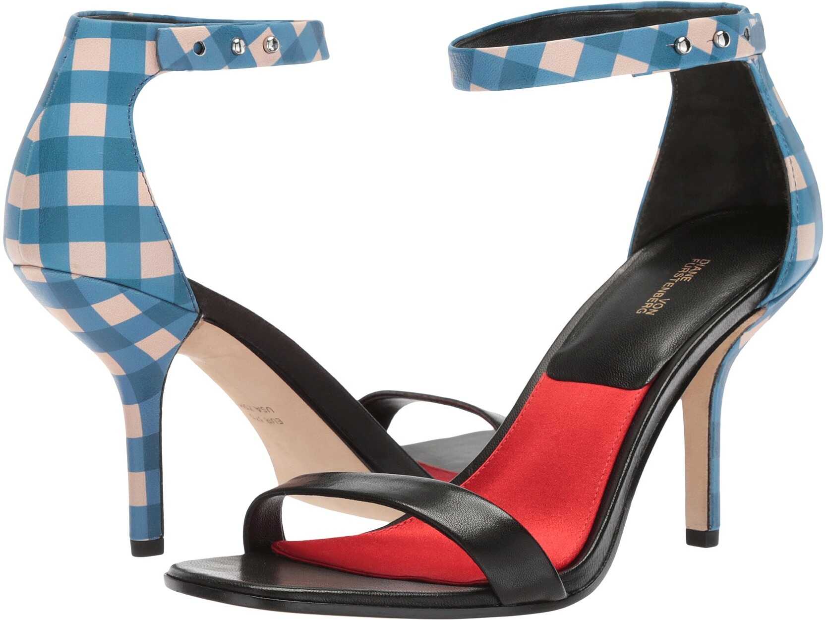 Sandala Diane von Furstenberg Ferrara Black/Tile Blue