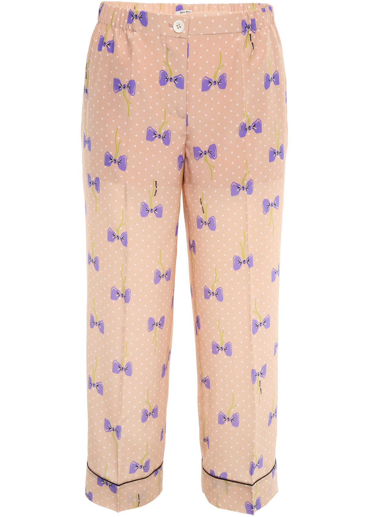 Pantalon Miu Miu Printed Silk Trousers CIPRIA