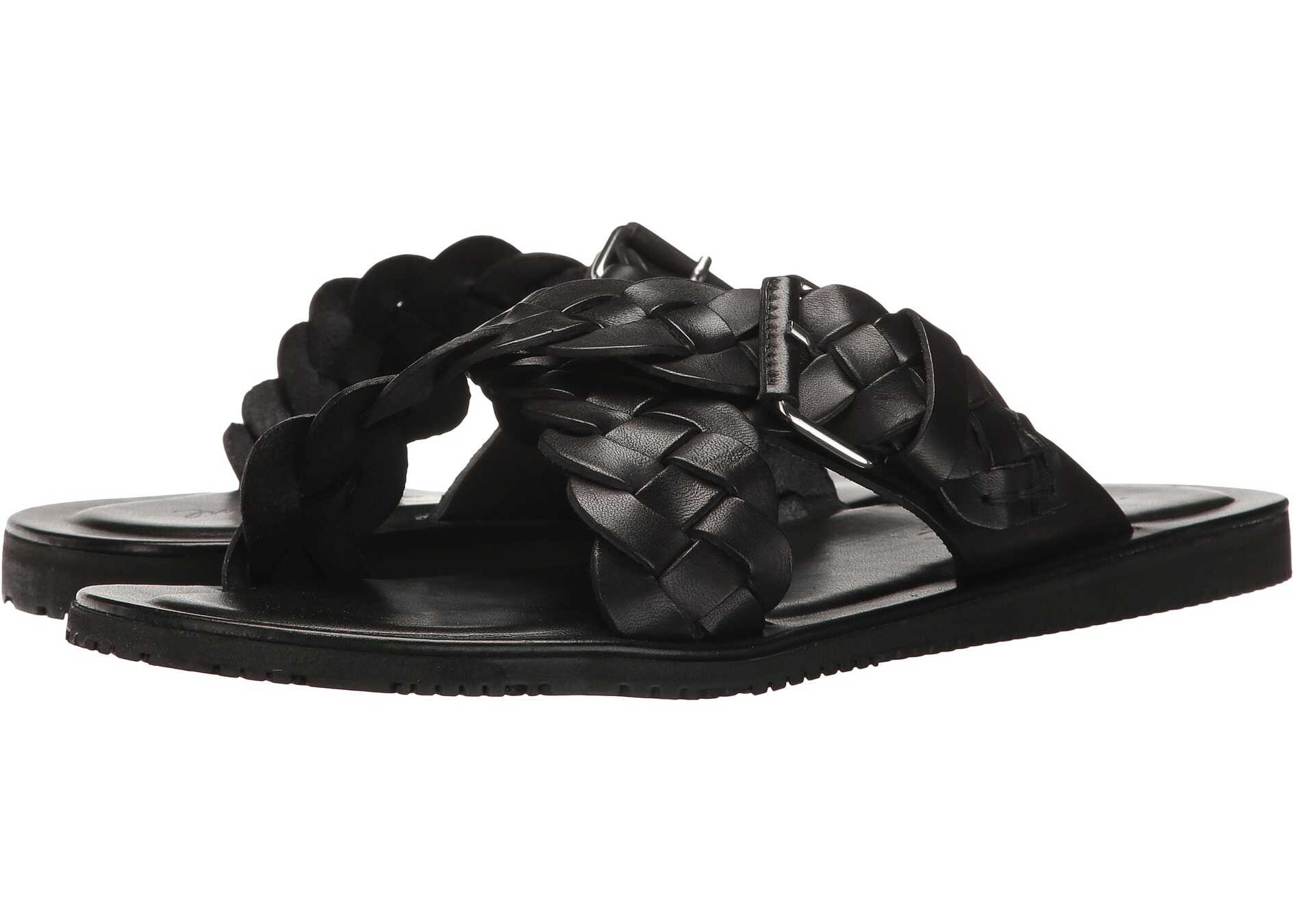 Sandala Massimo Matteo Woven Slide Black