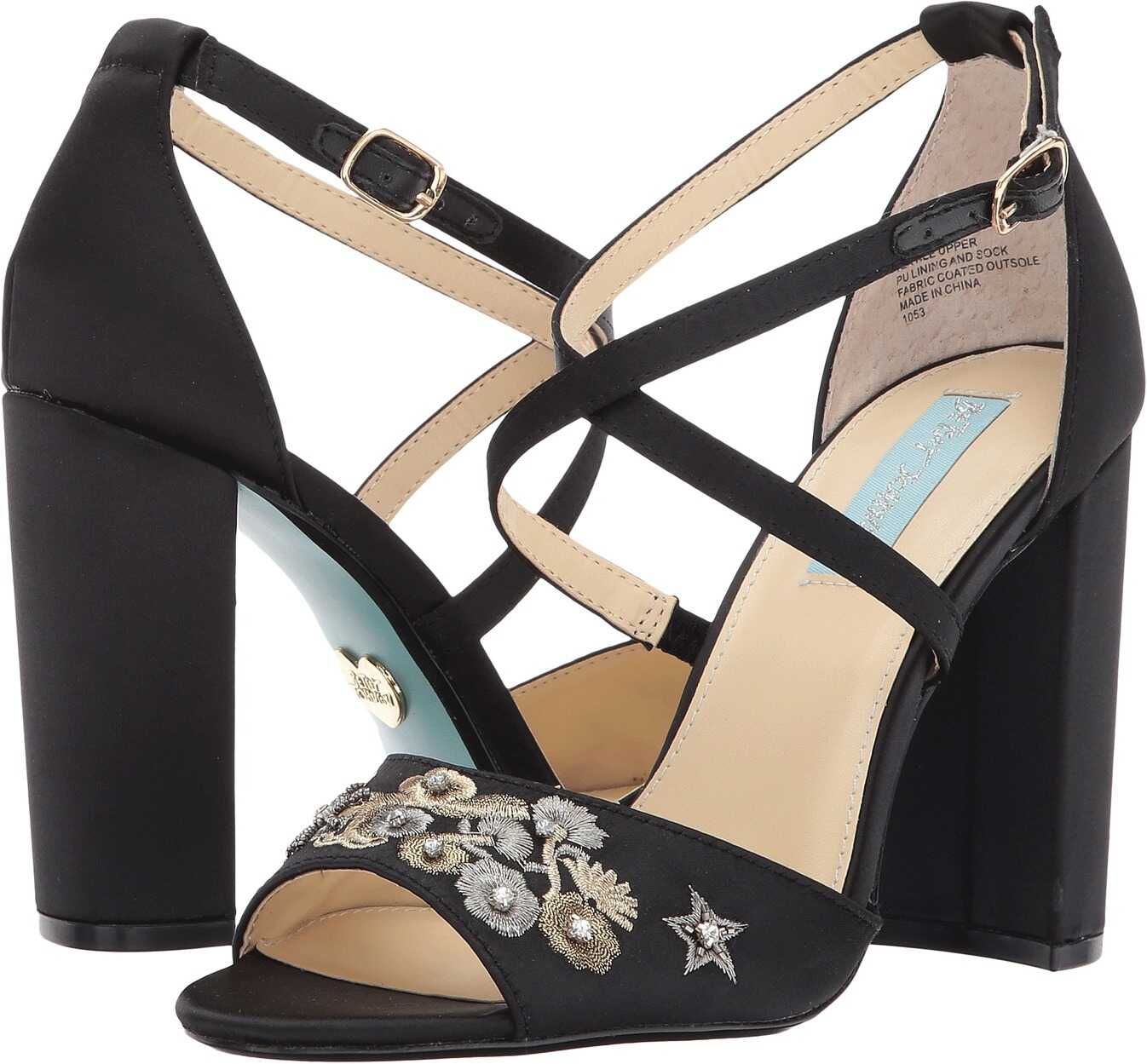 Pantof Blue by Betsey Johnson Finly Black Satin