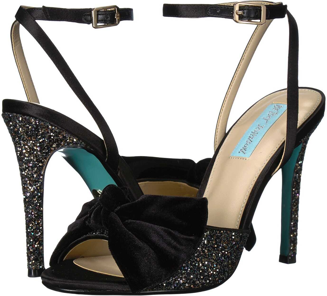 Sandala Blue by Betsey Johnson Jilly Black Glitter