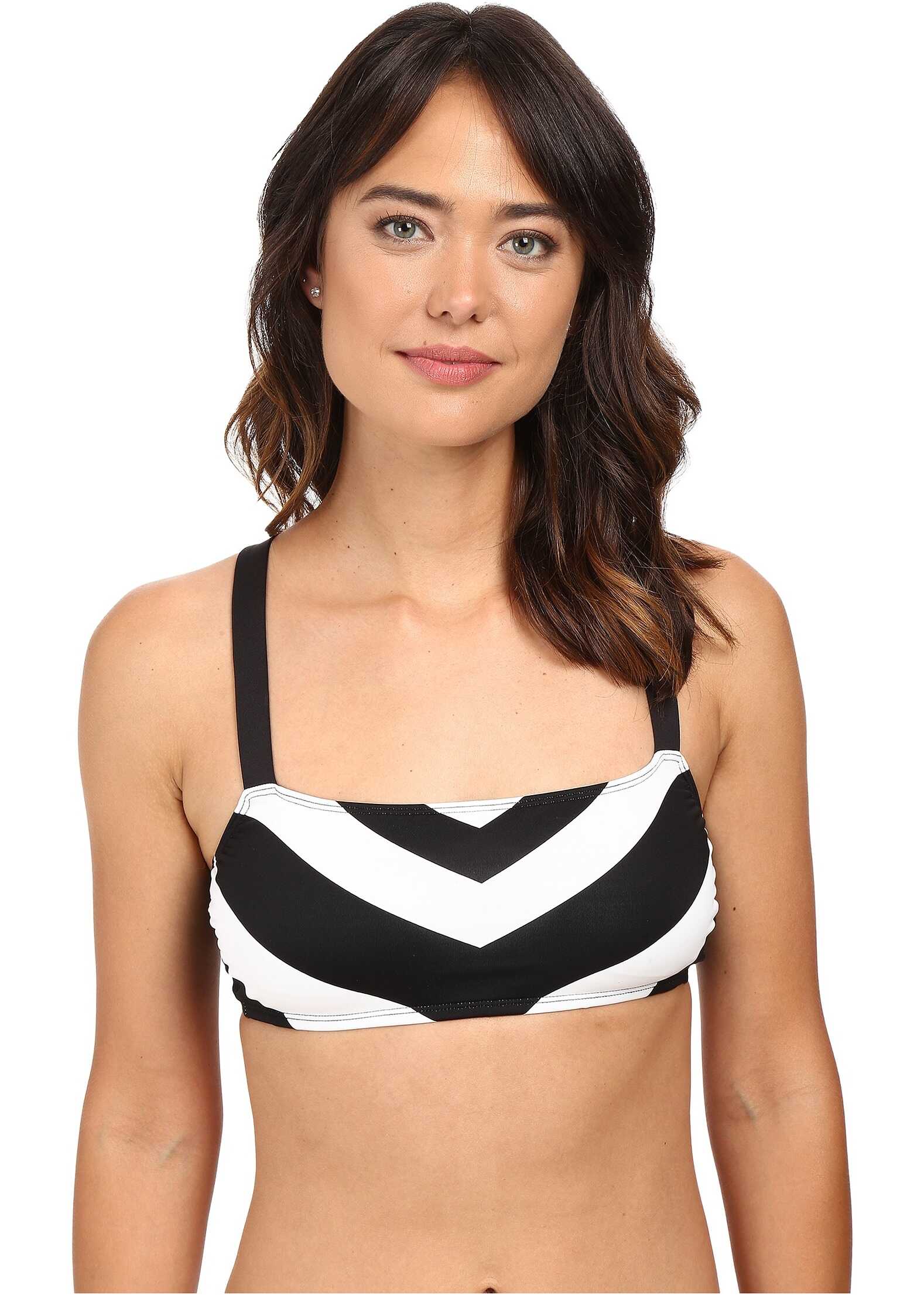 Costum Ralph Lauren Chevron X-Back OTS Bikini Top Black/White