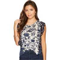 Bluze Mixed Print Ruffle Top Femei